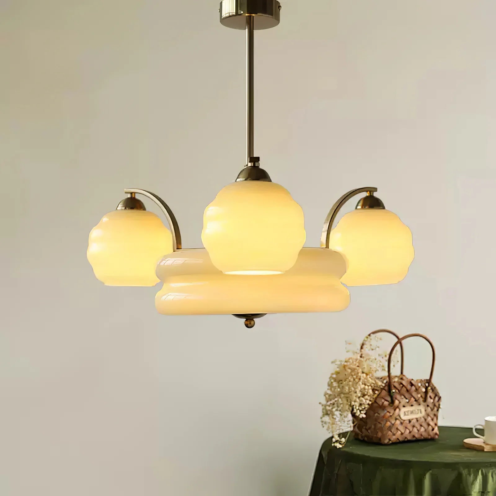 Suspension Verre Multi-Têtes Style Danois — Lustre Bauhaus Nordique Rétro | FJORD™
