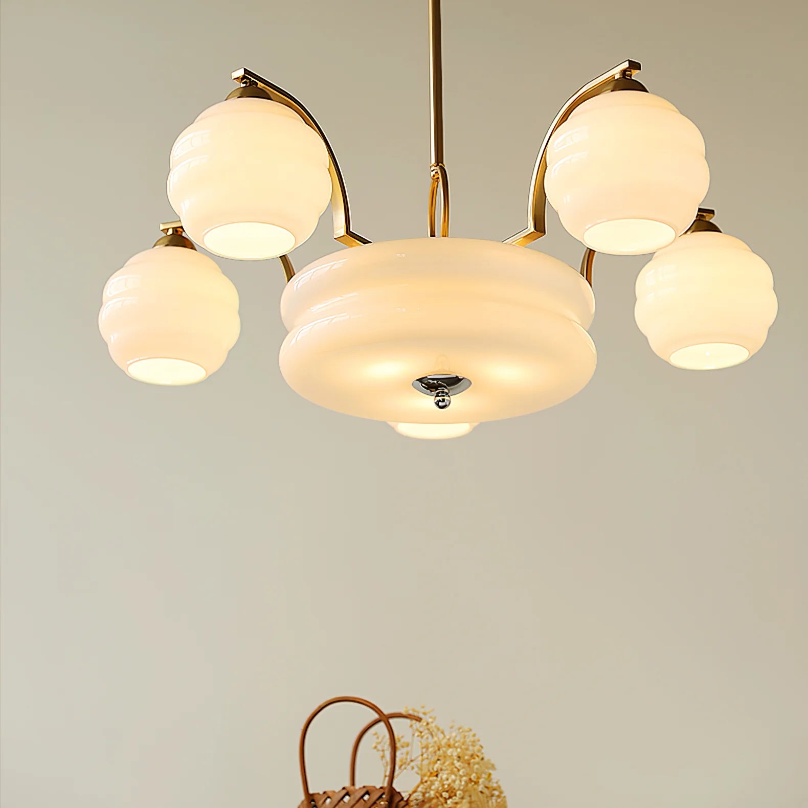 Suspension Verre Multi-Têtes Style Danois — Lustre Bauhaus Nordique Rétro | FJORD™