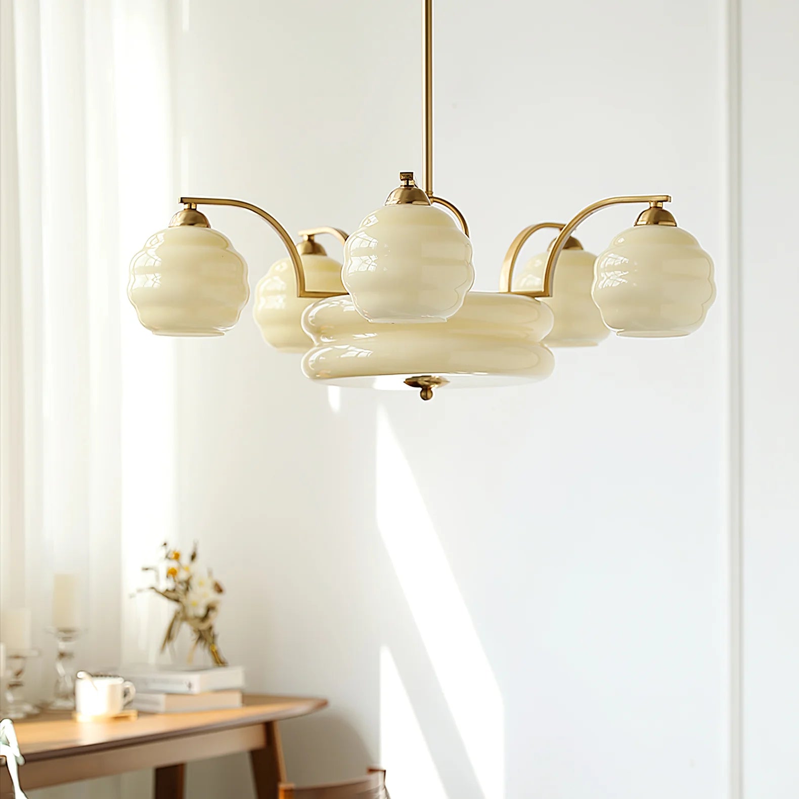 Suspension Verre Multi-Têtes Style Danois — Lustre Bauhaus Nordique Rétro | FJORD™