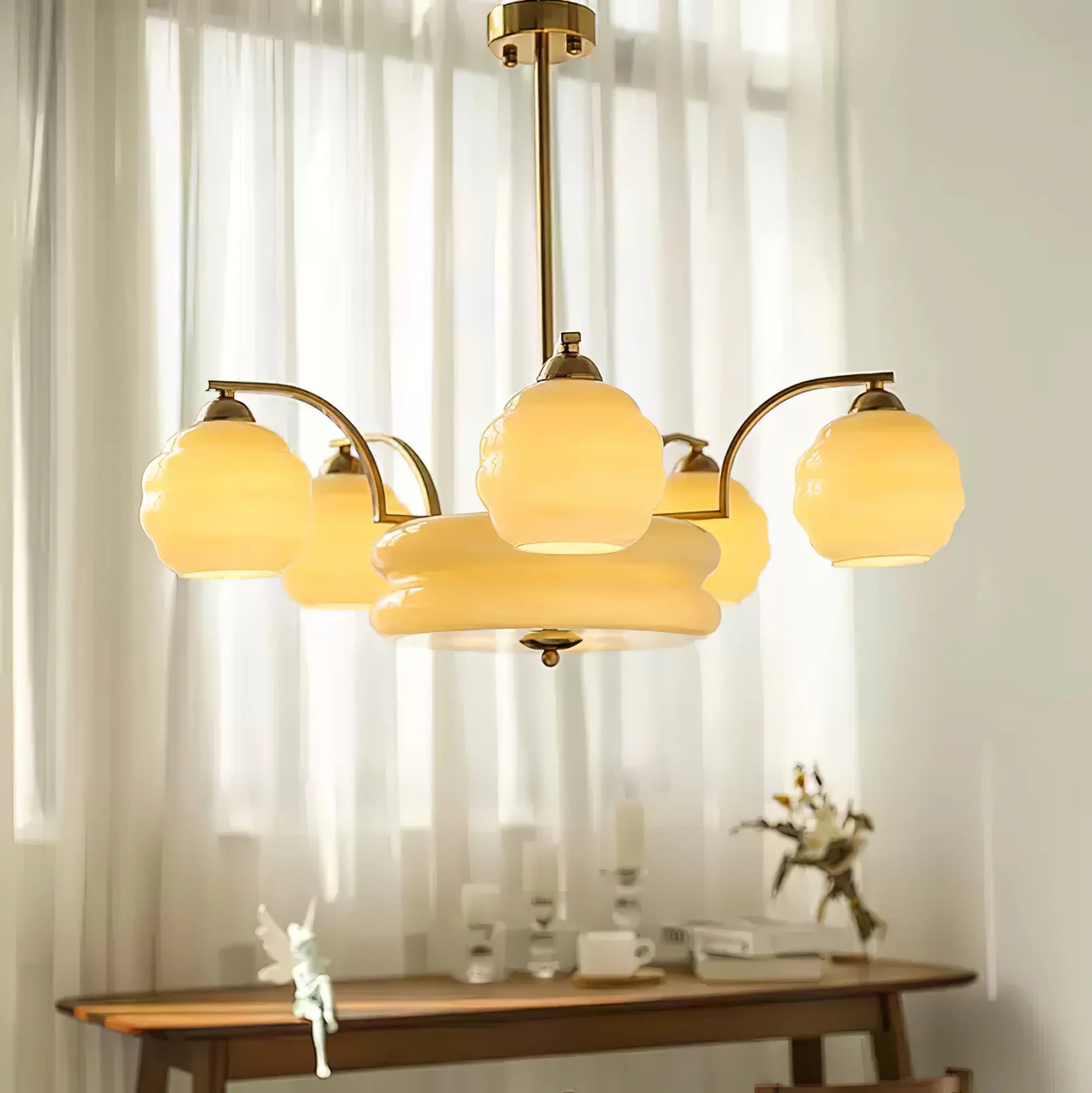 Suspension Verre Multi-Têtes Style Danois — Lustre Bauhaus Nordique Rétro | FJORD™