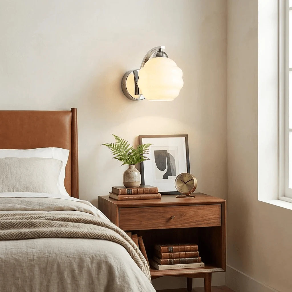 Applique Murale Globe en Verre Laiteux Style Art Déco | GALBE™