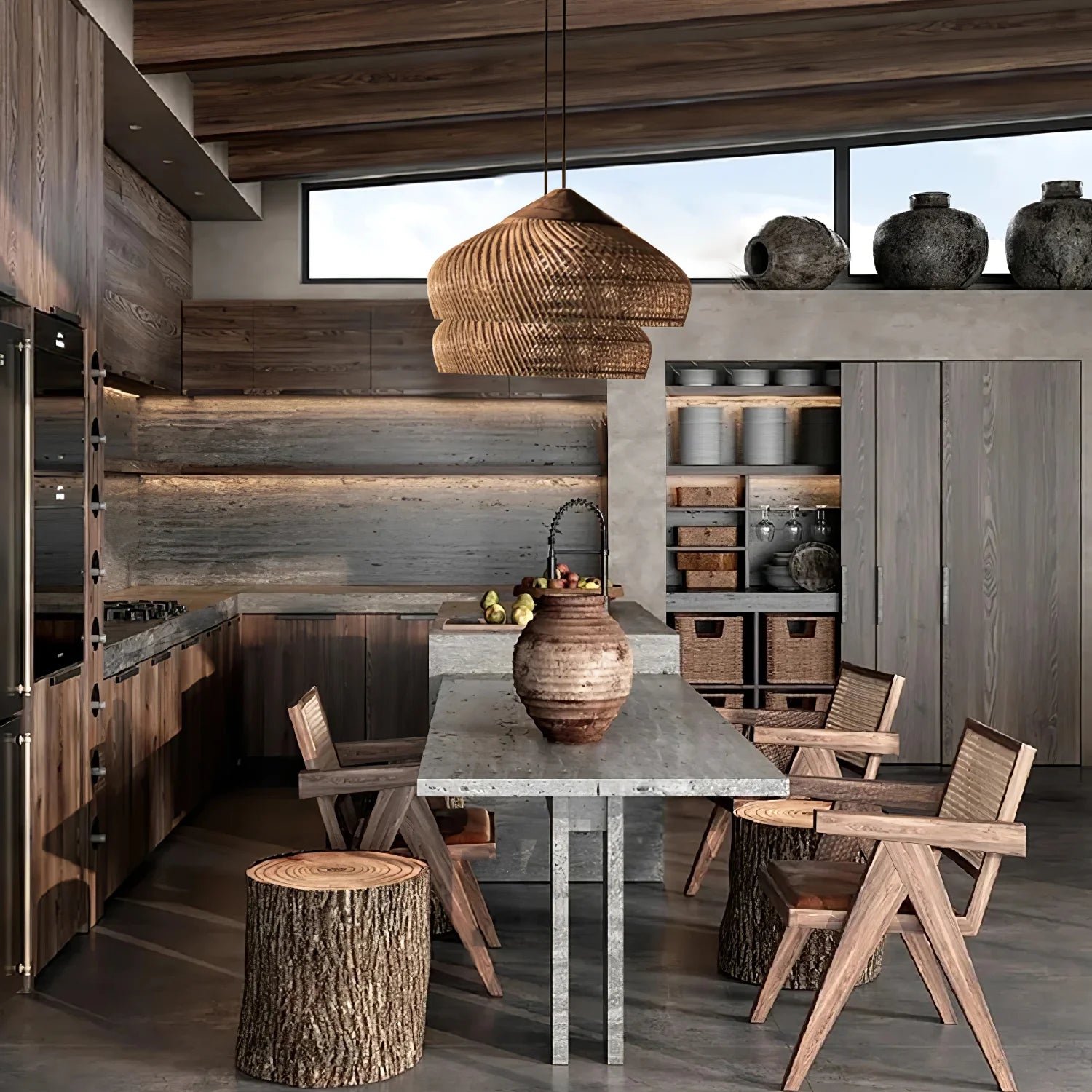 Suspension en Rotin Tressé — Lustre Style Asie du Sud-Est | OSIER™