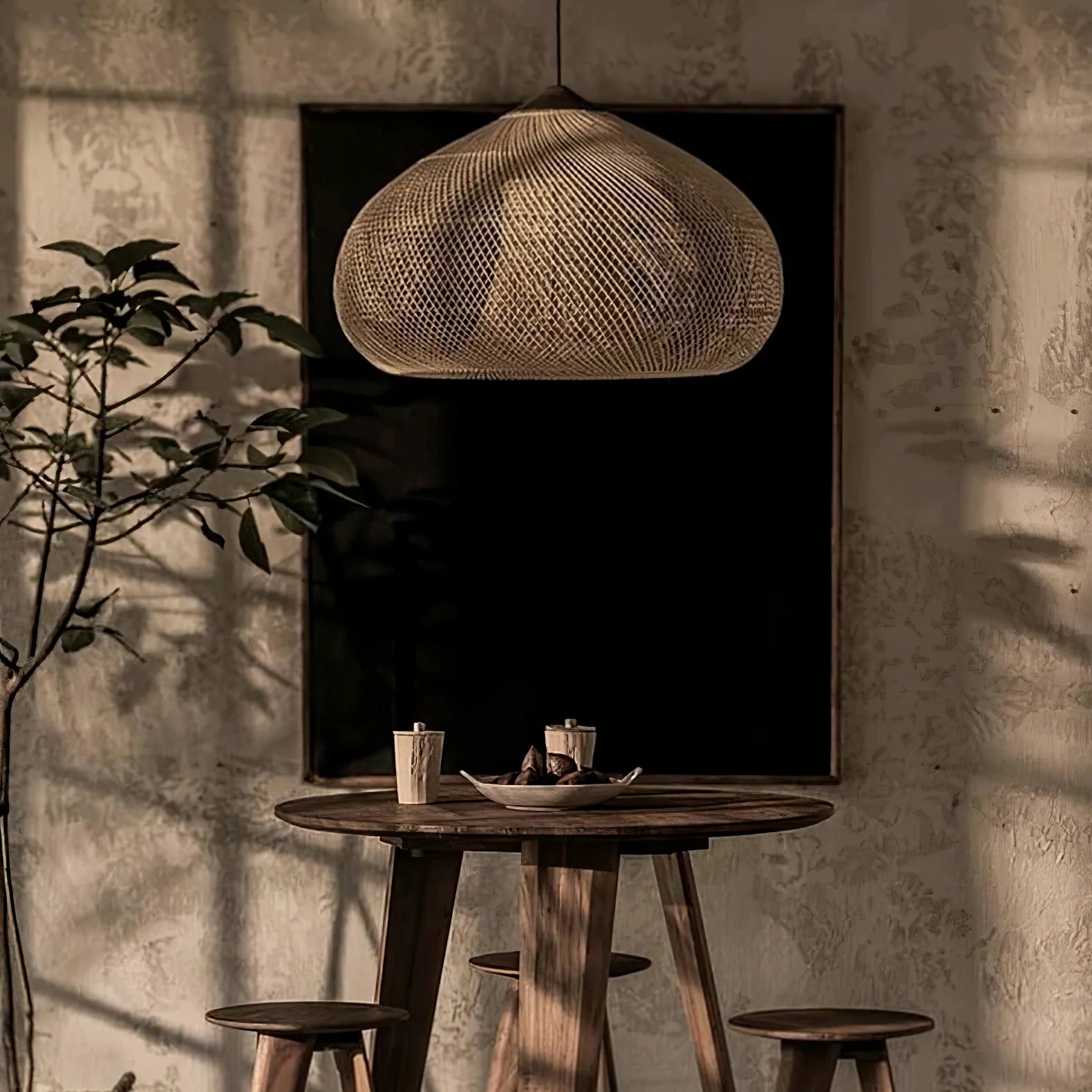 Suspension en Rotin Tressé — Lustre Style Asie du Sud-Est | OSIER™