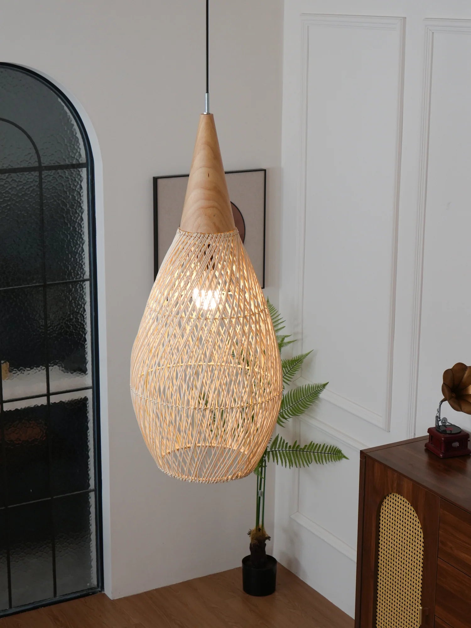 Suspension en Rotin Tressé — Lustre Style Asie du Sud-Est | OSIER™