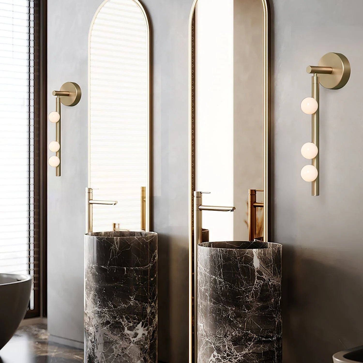 Applique Murale Miroir 3 Globes en Verre — Lampe Vanité Style Industriel Contemporain | COLLIER™