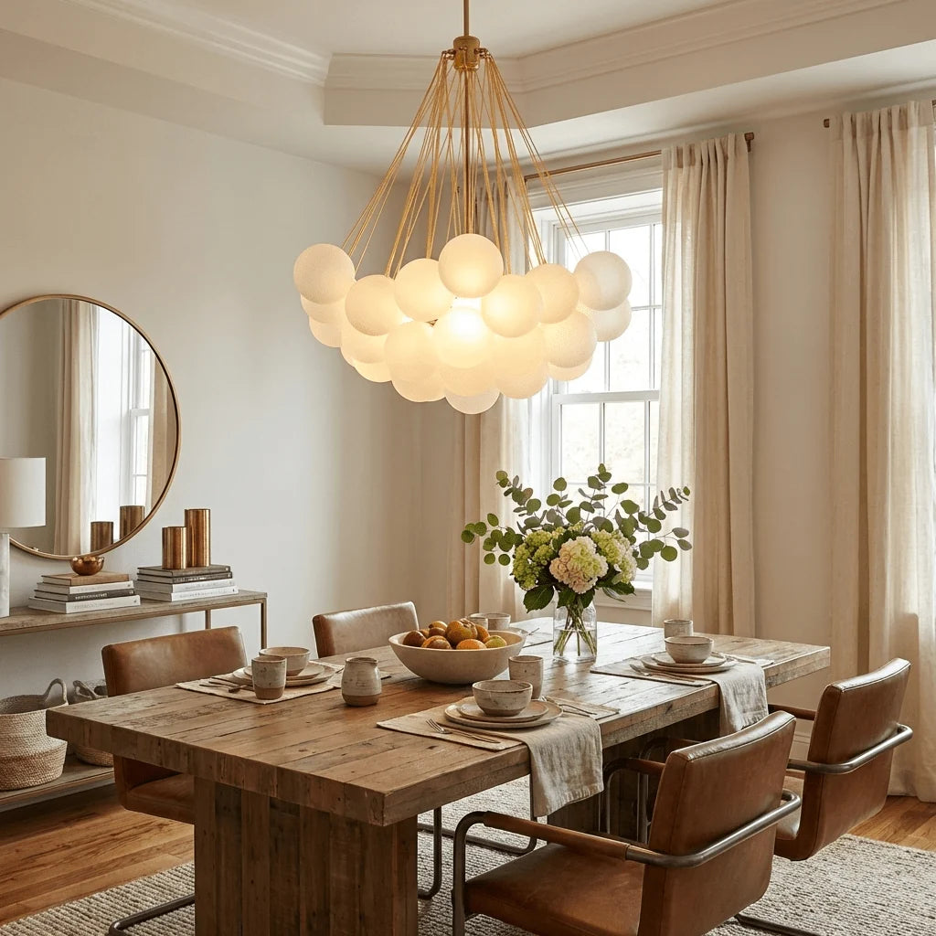 Lustre Boule de Verre Dépoli Multi-Têtes | ESSAIM™