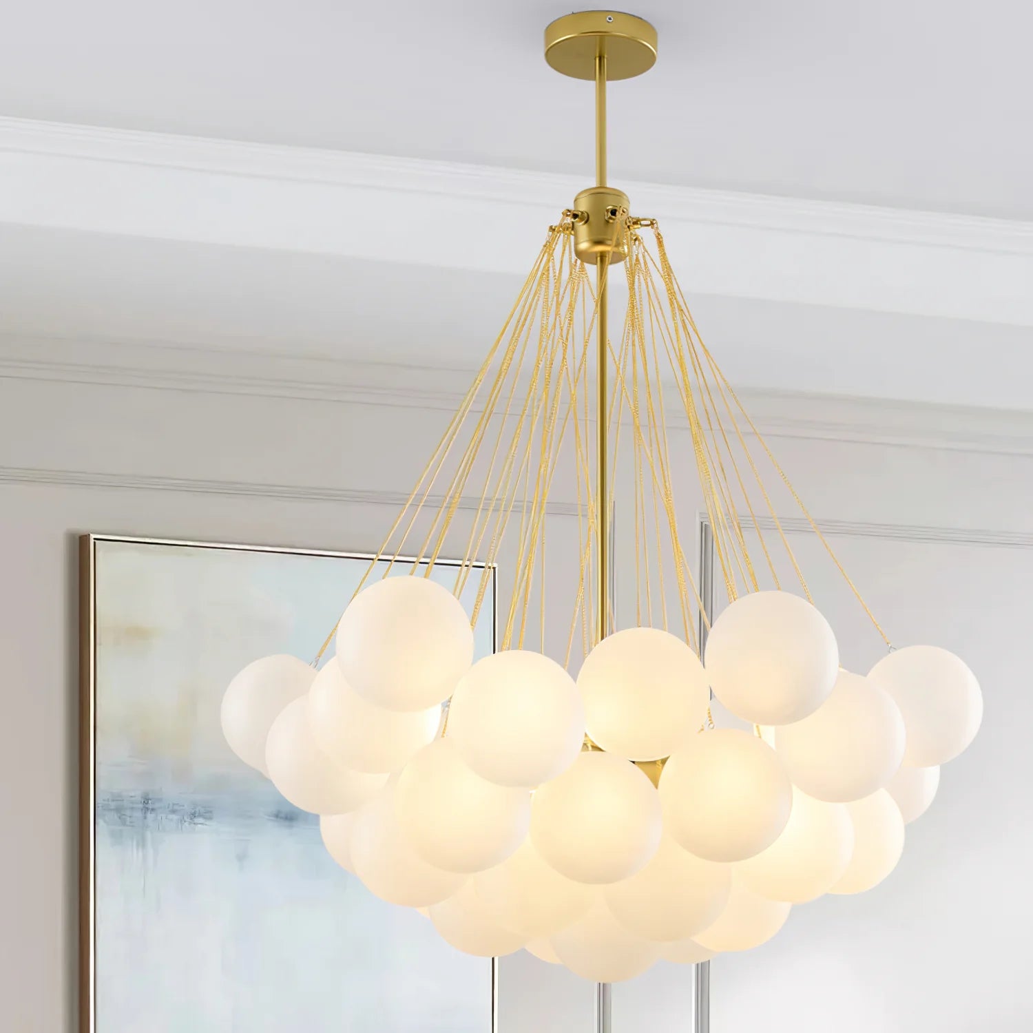 Lustre Boule de Verre Dépoli Multi-Têtes | ESSAIM™