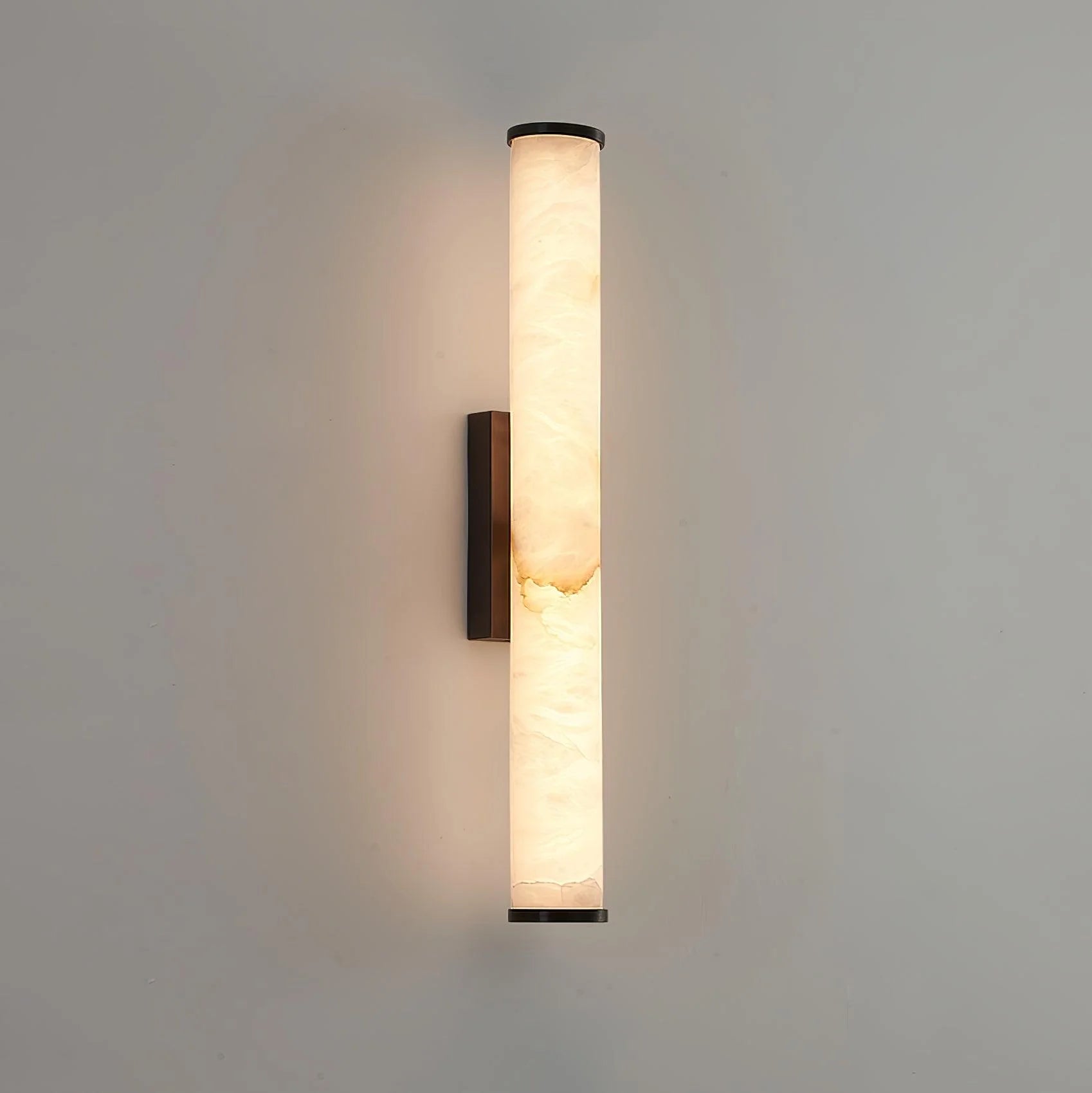 Applique Murale en Pierre Imitation Marbre & Cuivre — Lampe Barre Style Moderne Neutre | CALCAIRE™
