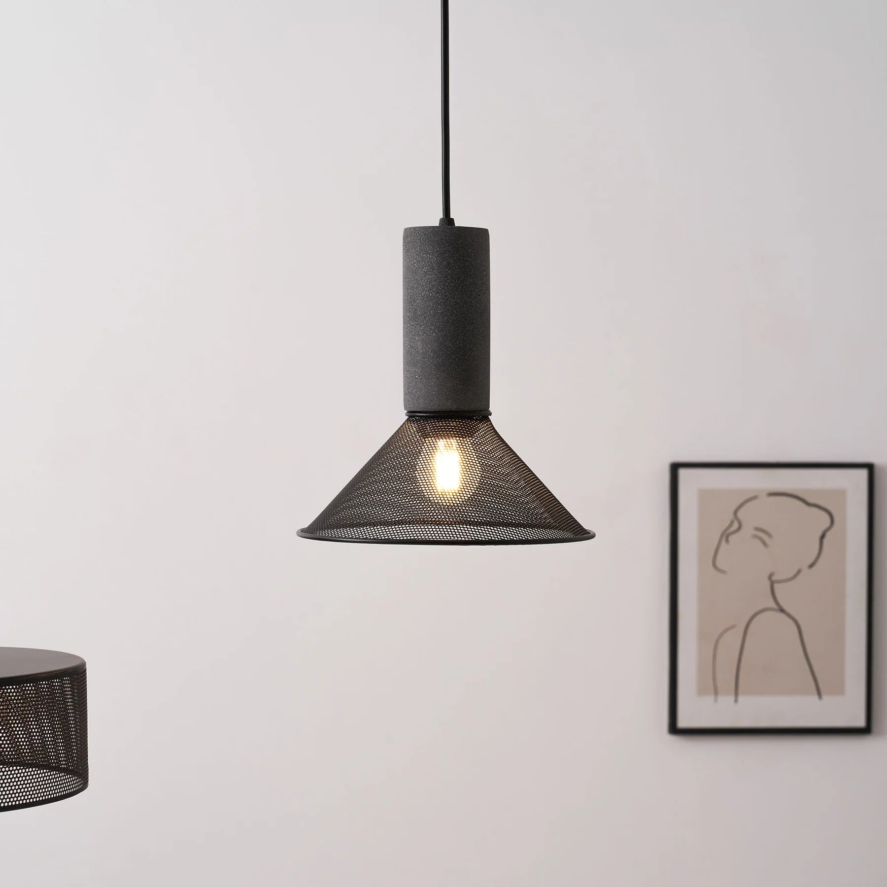 Suspension en Ciment Brut — Lustre Style Loft Industriel Vintage | BÉTON™