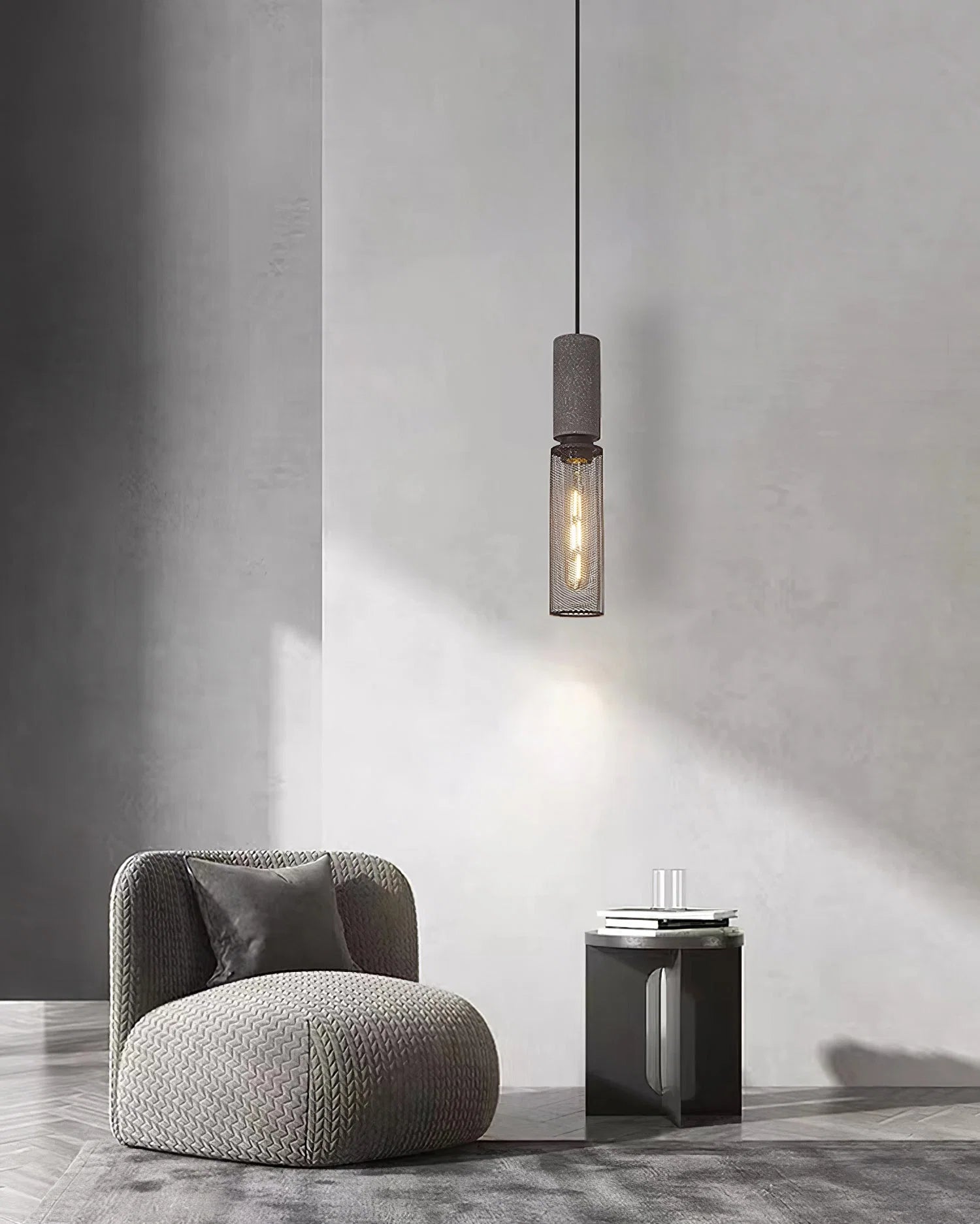 Suspension en Ciment Brut — Lustre Style Loft Industriel Vintage | BÉTON™
