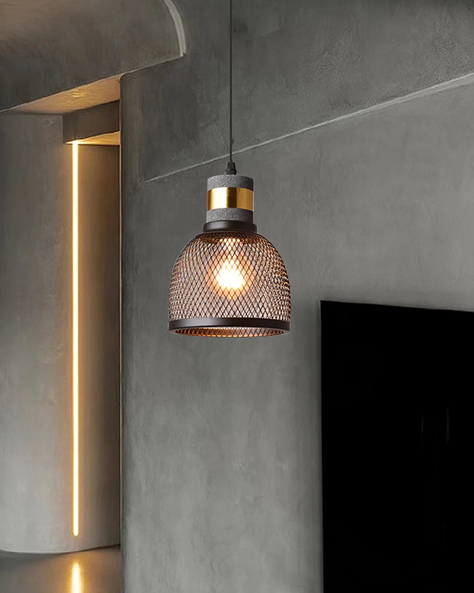 Suspension en Ciment Brut — Lustre Style Loft Industriel Vintage | BÉTON™