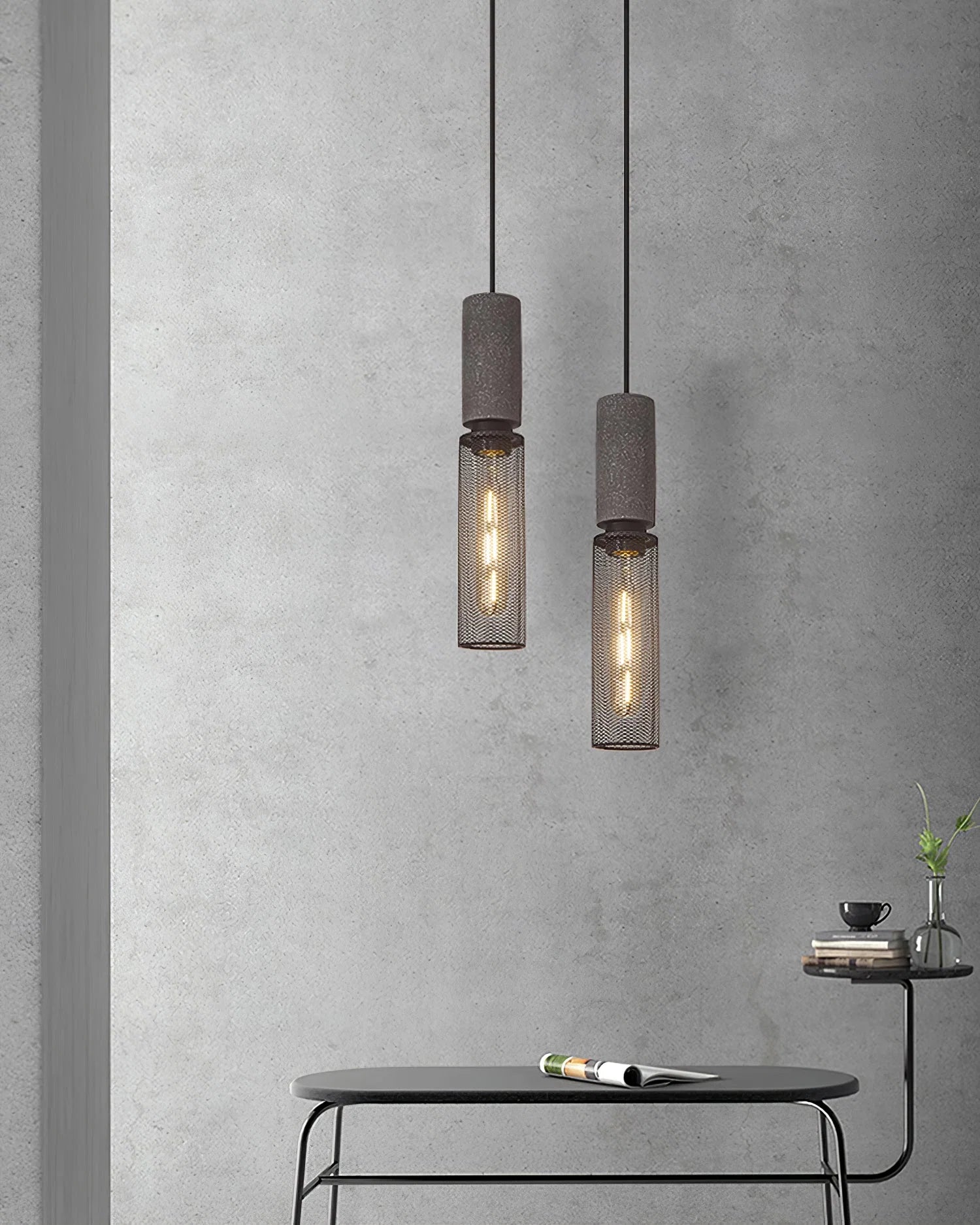 Suspension en Ciment Brut — Lustre Style Loft Industriel Vintage | BÉTON™