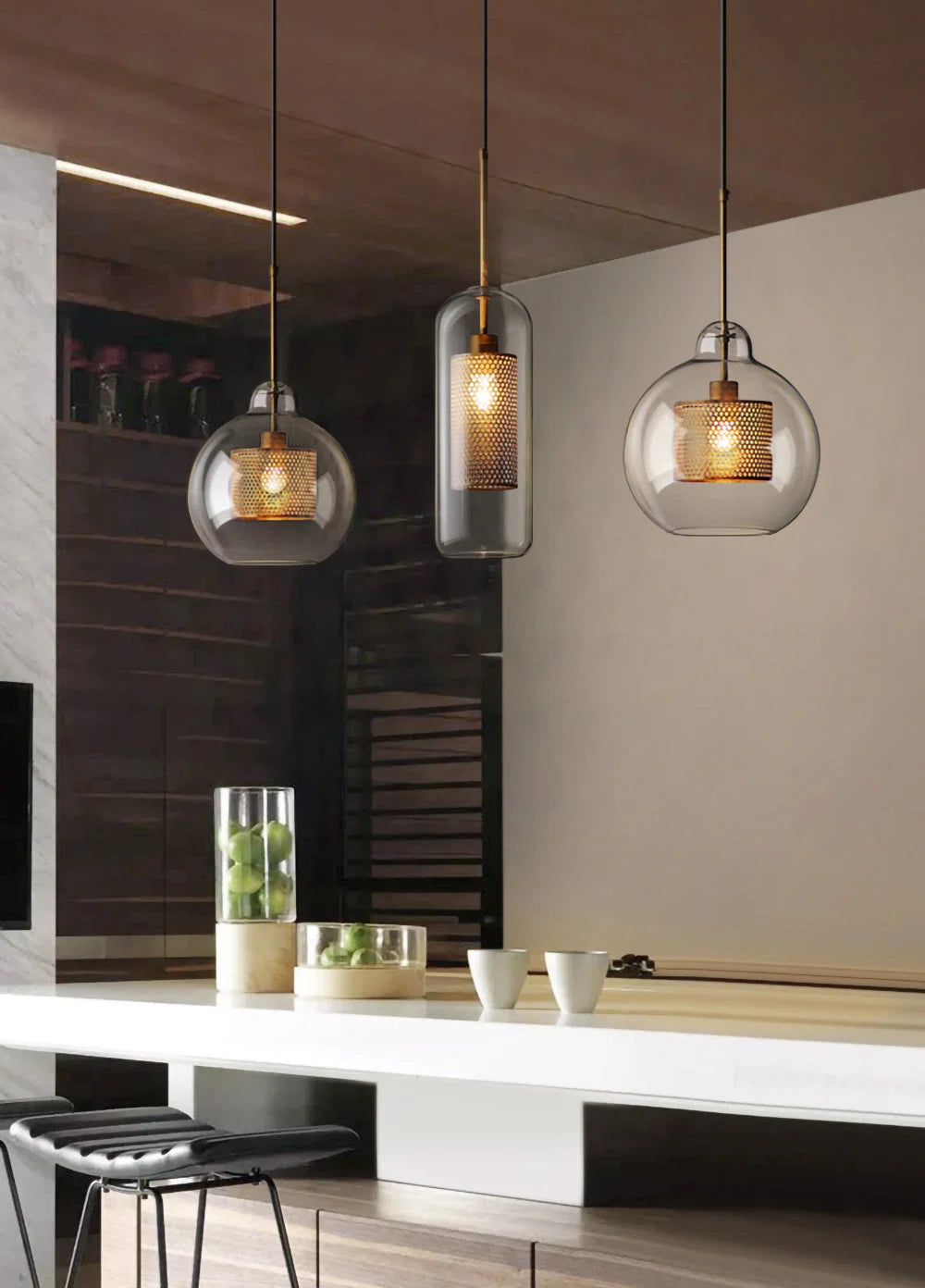 Suspension Cage en Résille Métallique — Lustre Style Loft Industriel | RÉSILLE™