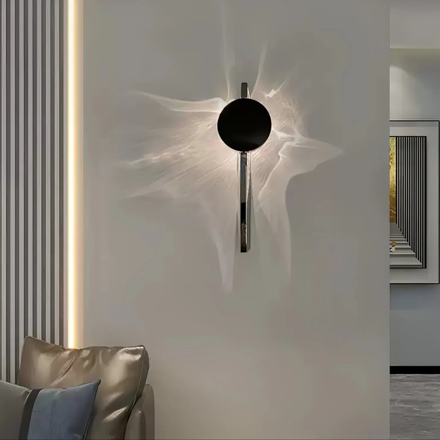 Applique Murale Striée Effet Ombre — Lampe Chevet Style Moderne | STRIÉ™