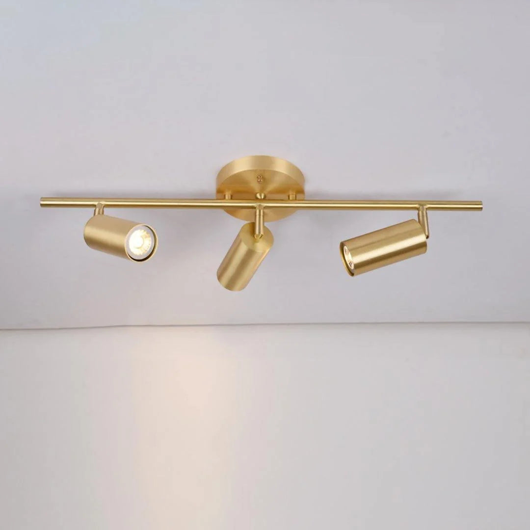 Plafonnier à Projecteurs Orientables en Laiton — Rampe Lumineuse Style Moderne | VISEUR™
