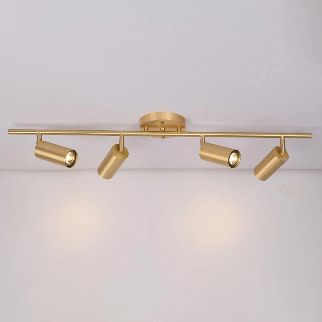 Plafonnier à Projecteurs Orientables en Laiton — Rampe Lumineuse Style Moderne | VISEUR™