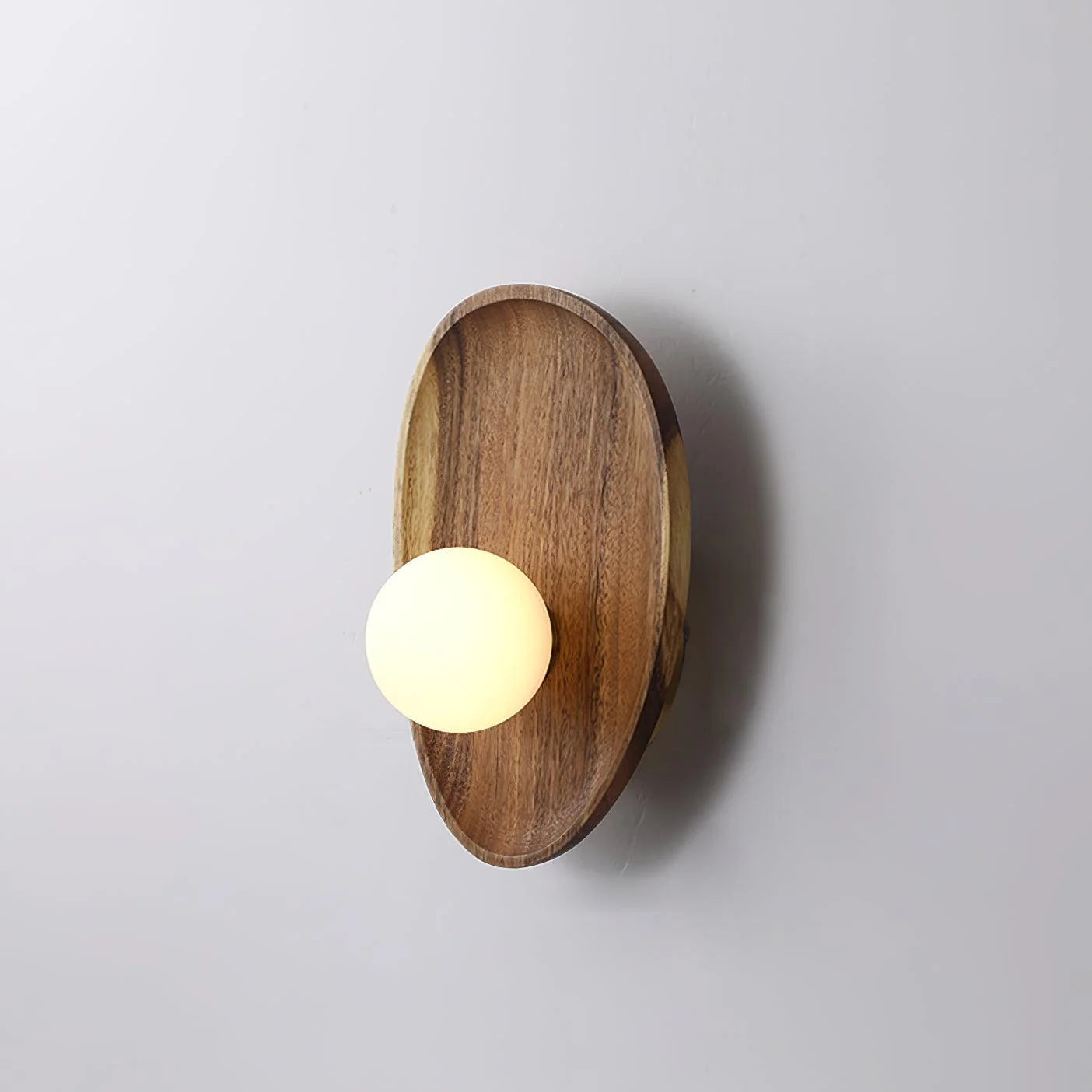 Applique Murale en Bois Naturel & Verre Teinté — Lampe Chevet Style Vintage | ÉCORCE™