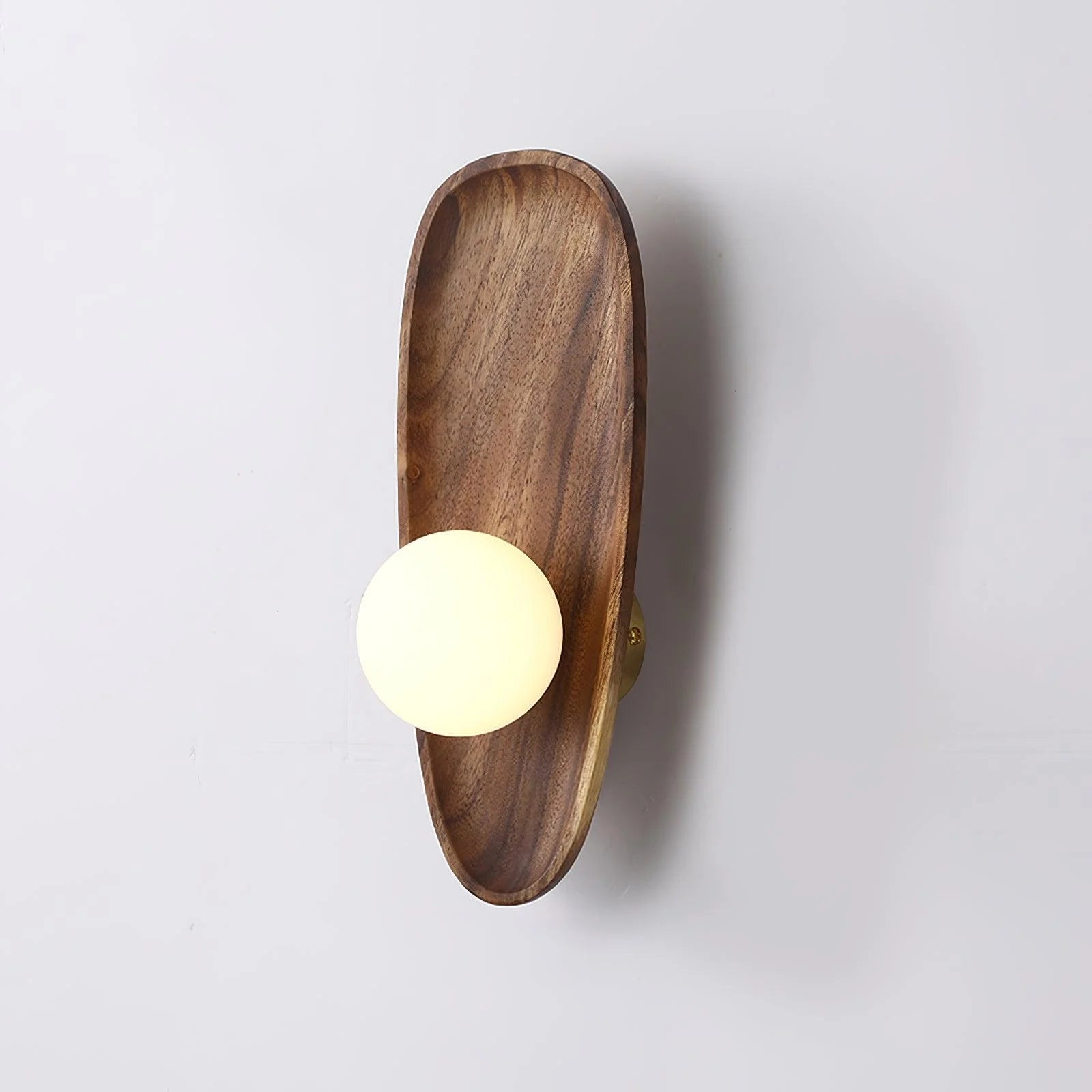Applique Murale en Bois Naturel & Verre Teinté — Lampe Chevet Style Vintage | ÉCORCE™