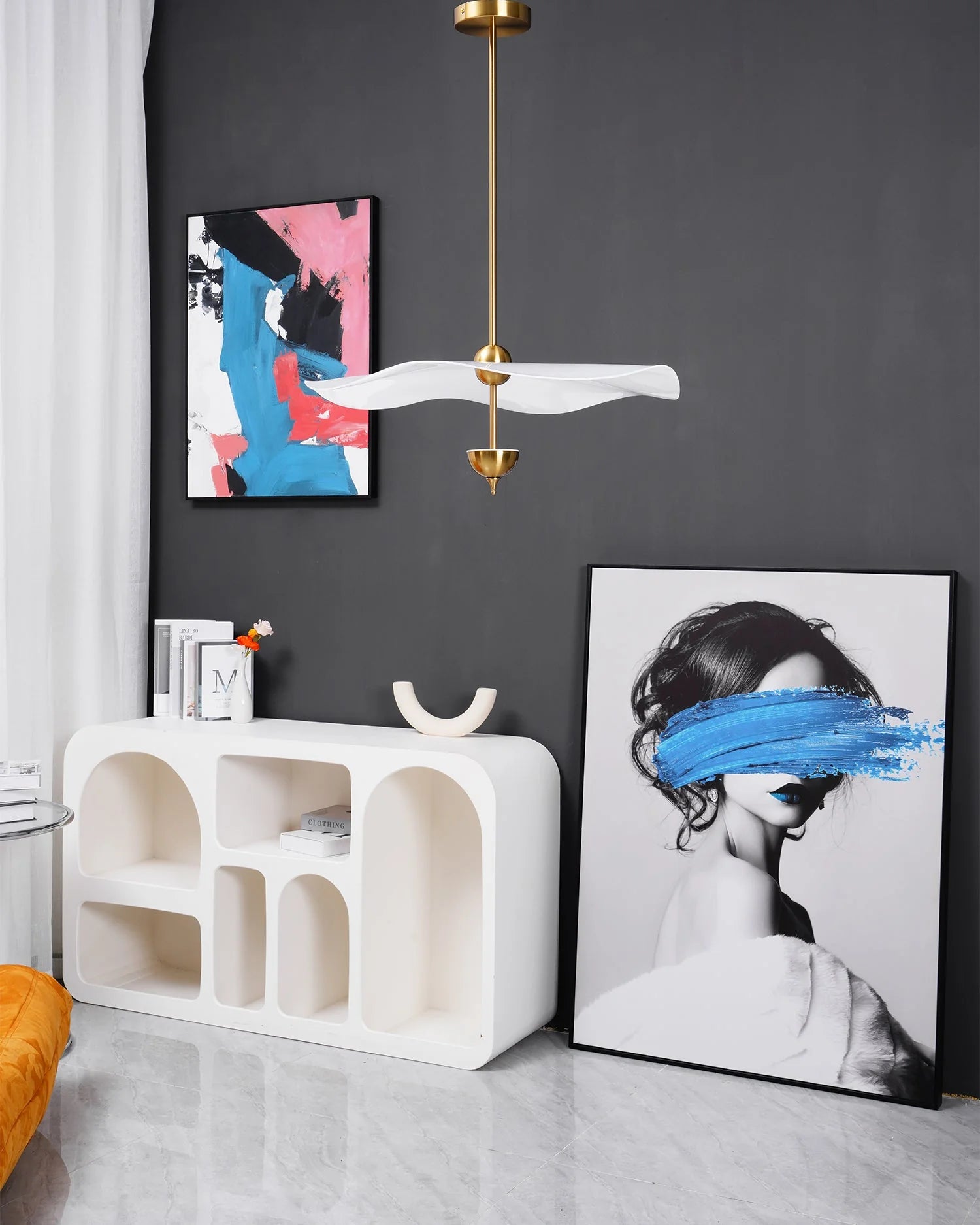 Suspension Feuille de Lotus Dorée — Lustre Art Déco Style Moderne | FEUILLAGE™
