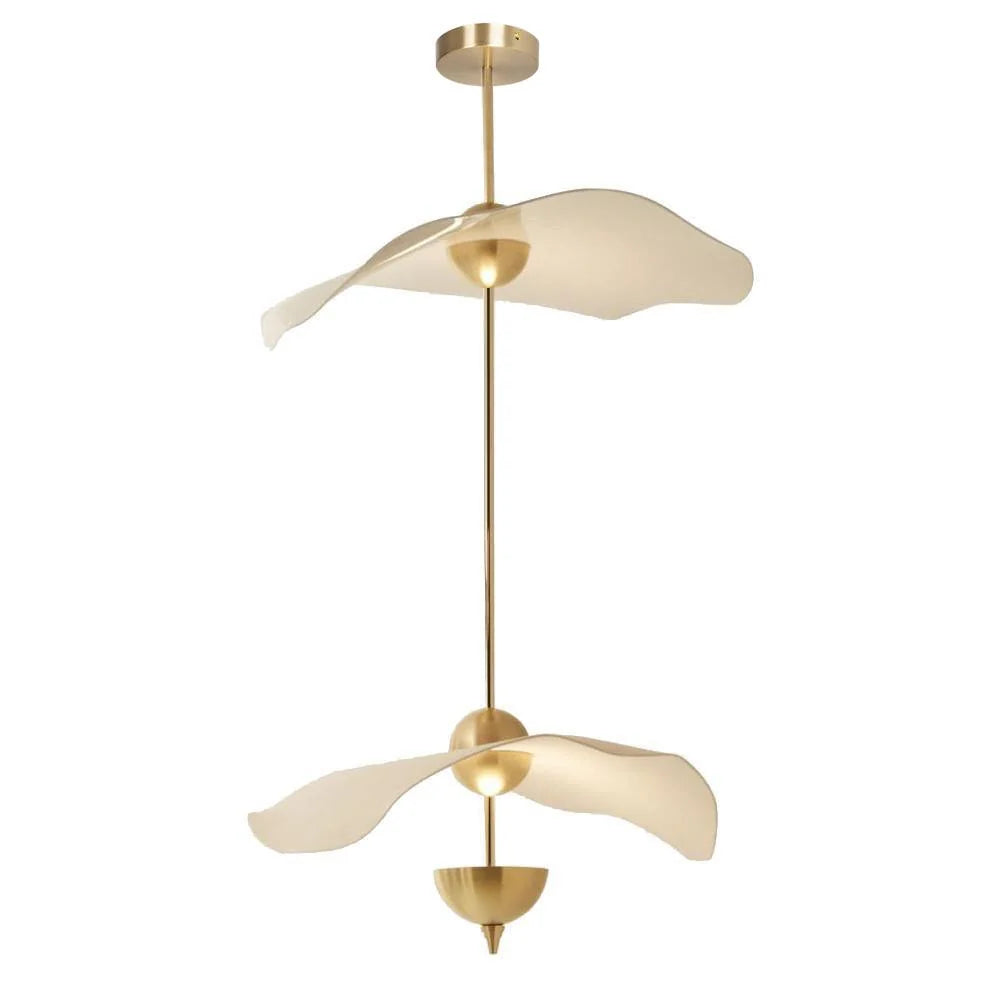 Suspension Feuille de Lotus Dorée — Lustre Art Déco Style Moderne | FEUILLAGE™