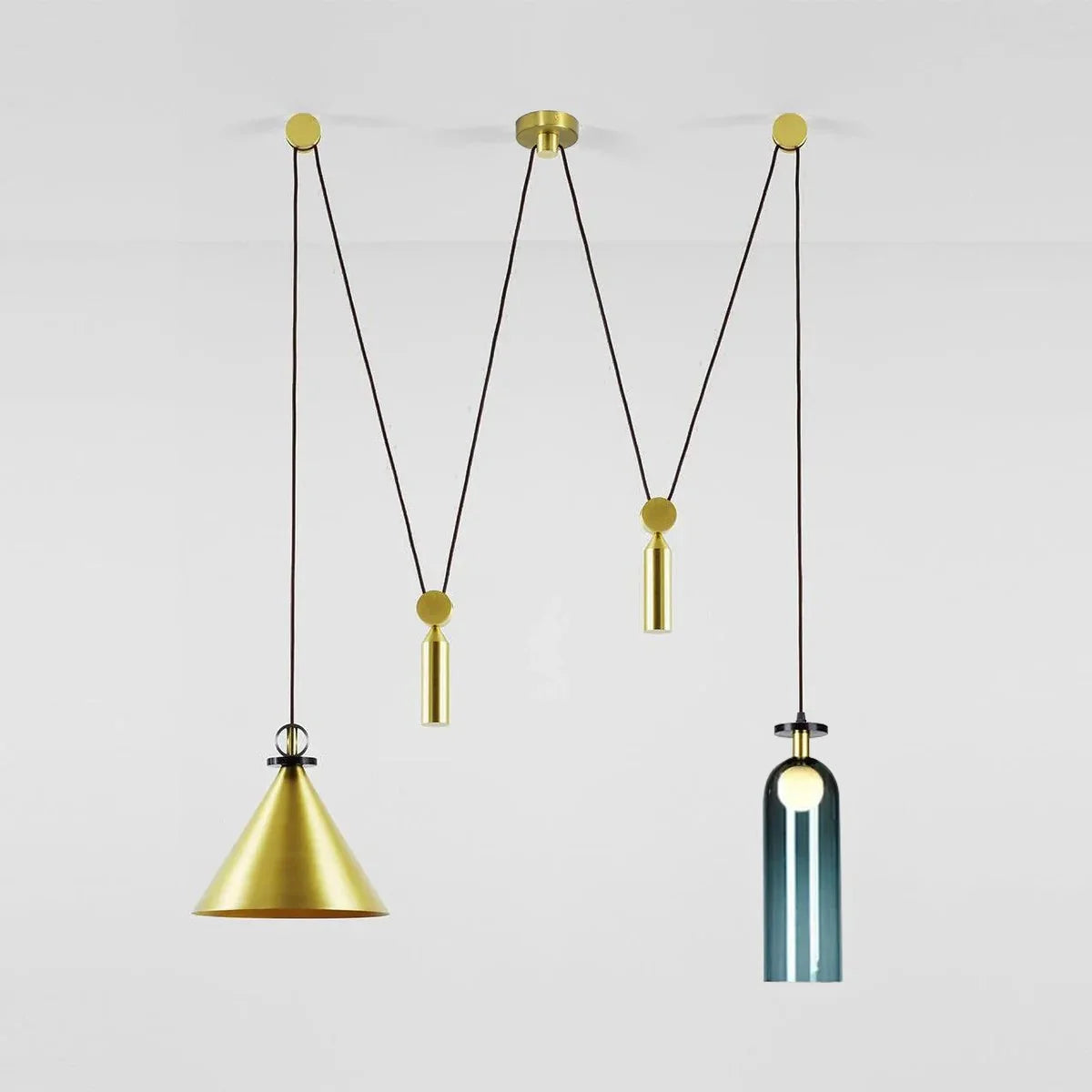 Suspension en Verre Formes Géométriques — Lustre Modulable Style Minimaliste | GÉODE™