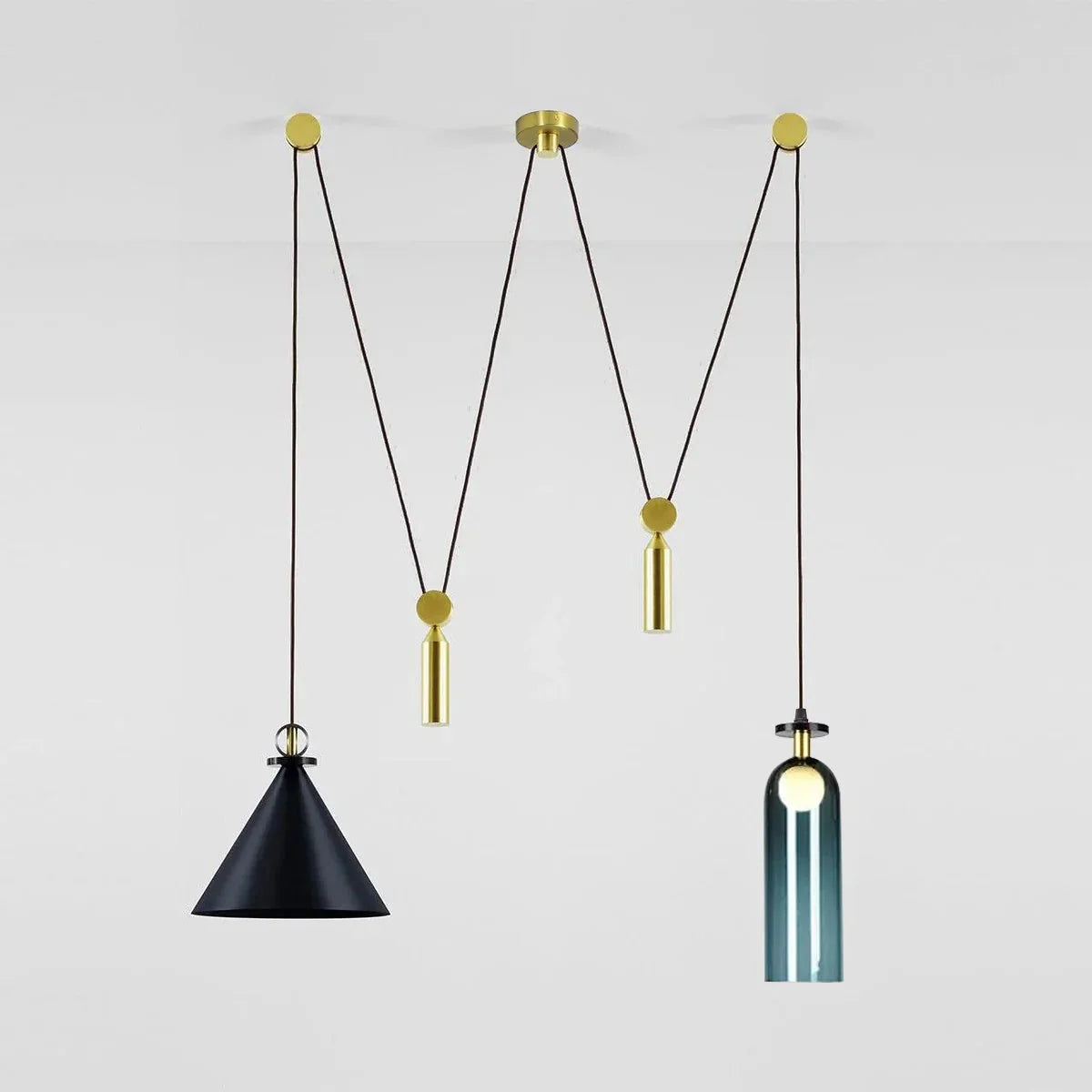 Suspension en Verre Formes Géométriques — Lustre Modulable Style Minimaliste | GÉODE™