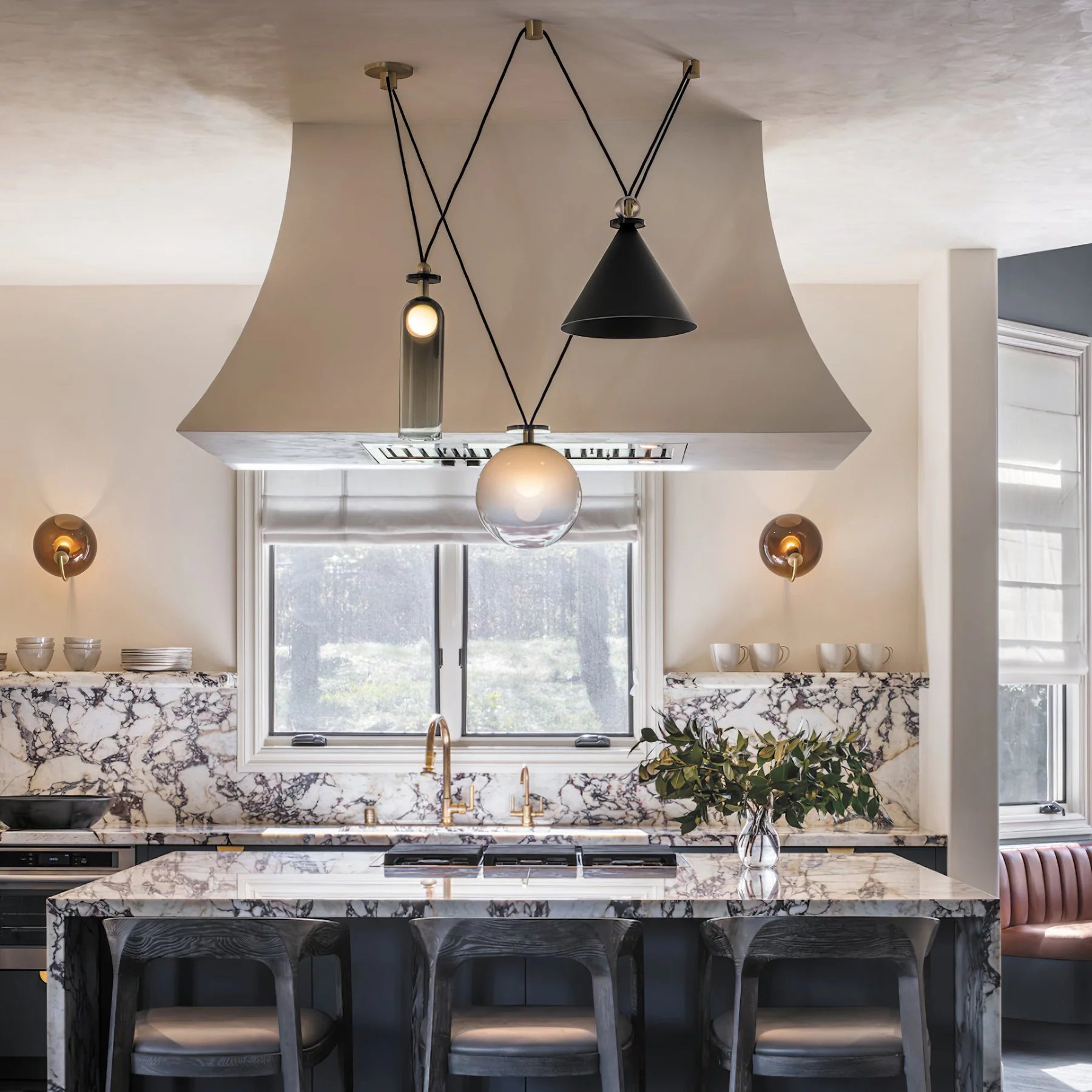 Suspension en Verre Formes Géométriques — Lustre Modulable Style Minimaliste | GÉODE™