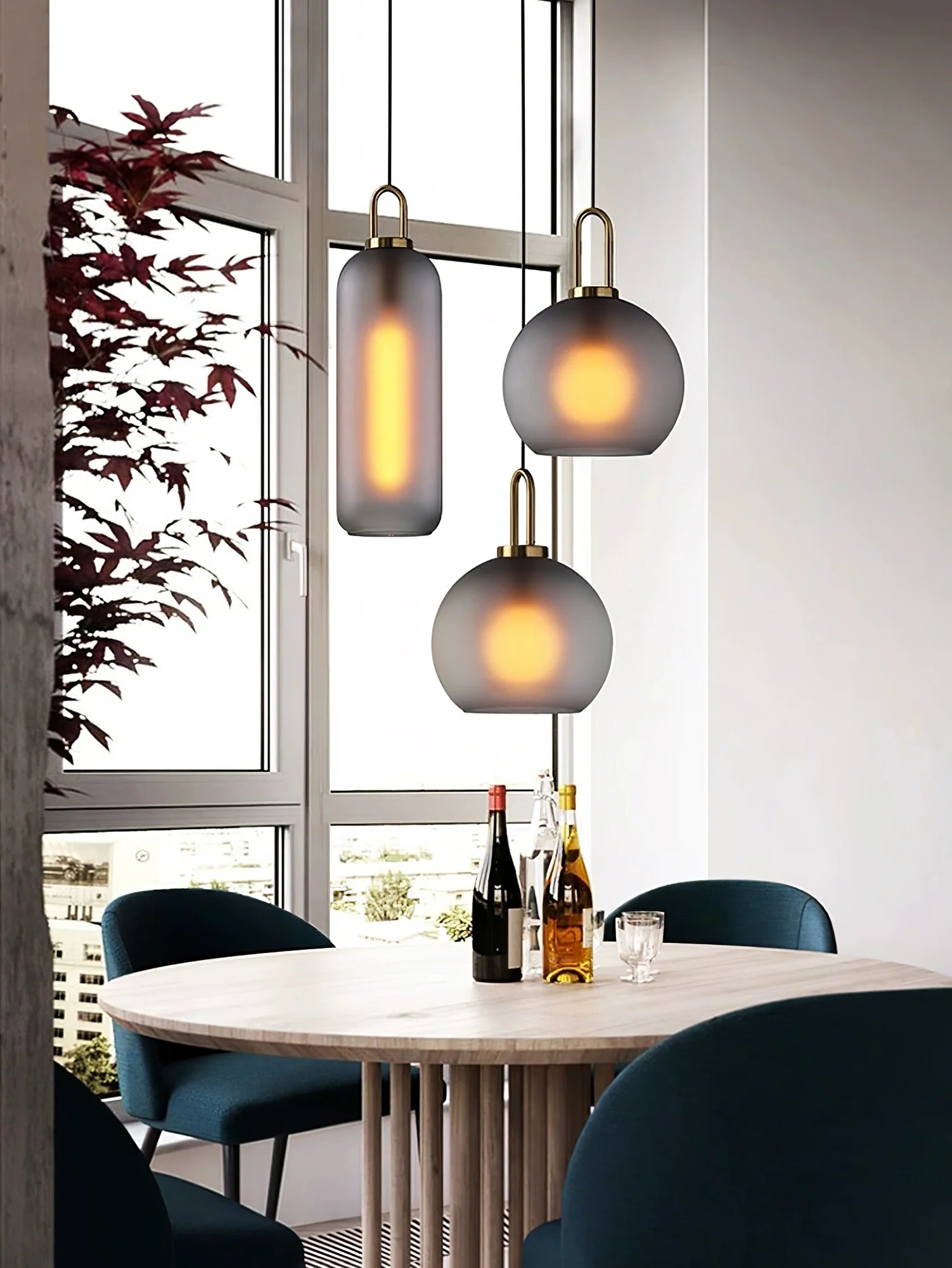 Suspension Boule en Verre Soufflé — Lustre Style Nordique | FLACON™
