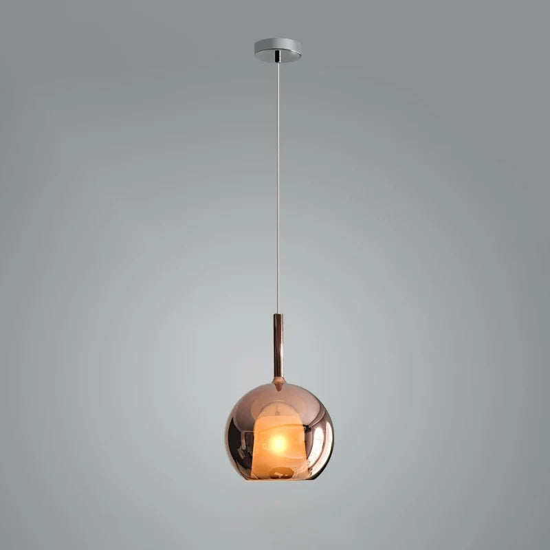 Suspension Boule en Verre Doré — Lustre Semi-Encastré Style Moderne Dimmable | GIVRE™