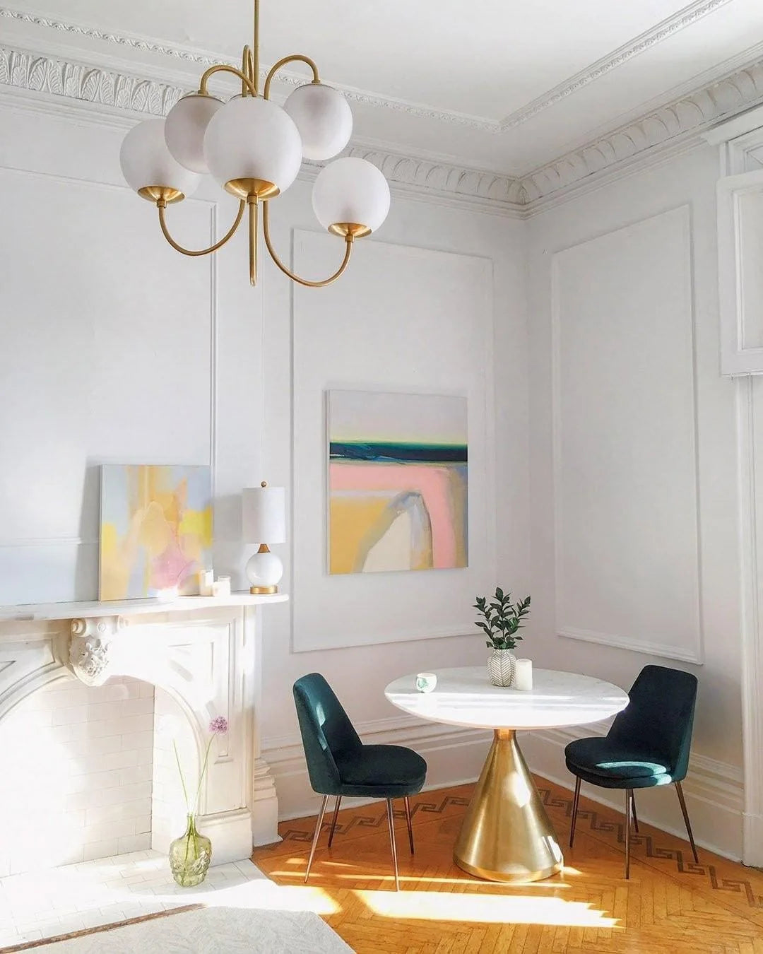 Suspension Amas de Globes en Verre & Laiton — Lustre 6 Têtes Style Moderne | AMAS™