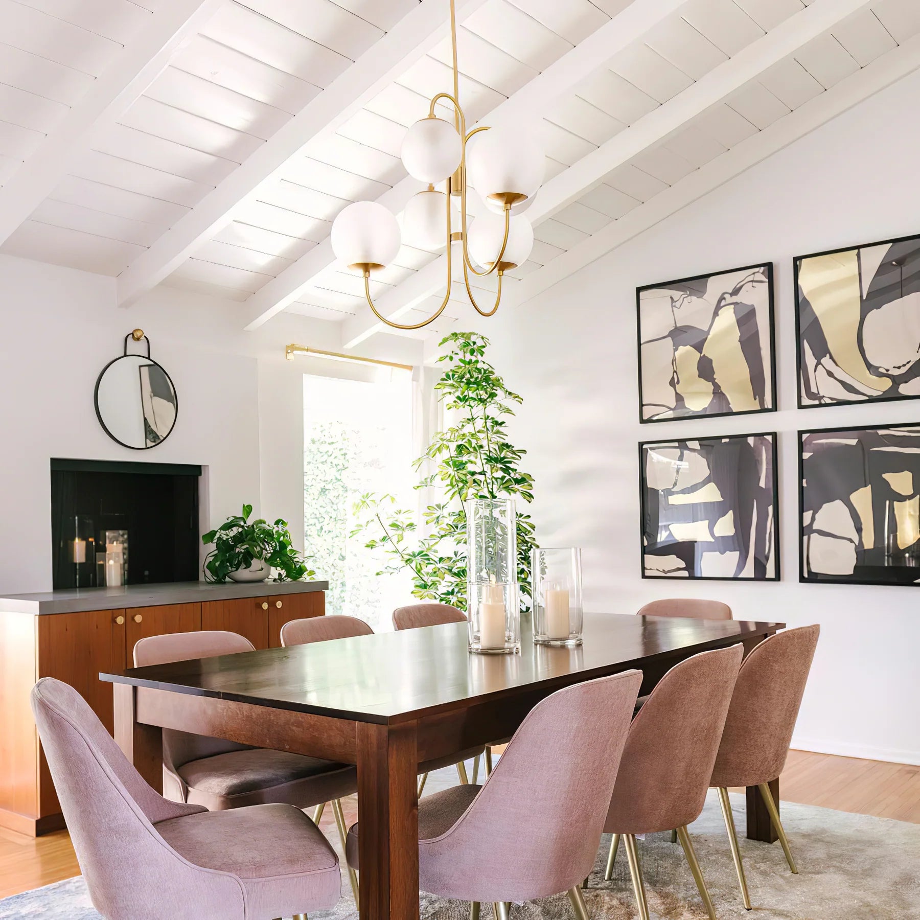 Suspension Amas de Globes en Verre & Laiton — Lustre 6 Têtes Style Moderne | AMAS™