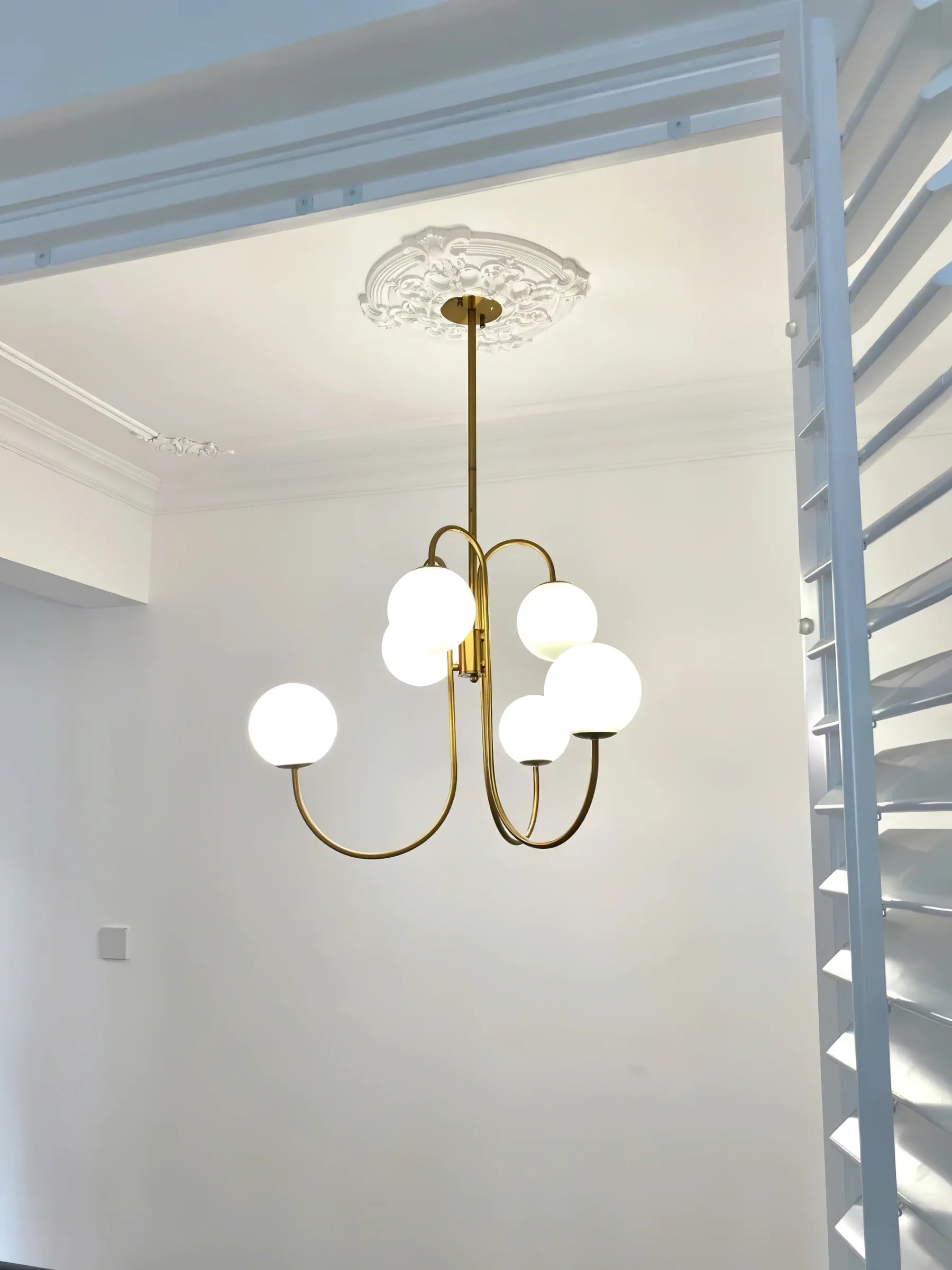 Suspension Amas de Globes en Verre & Laiton — Lustre 6 Têtes Style Moderne | AMAS™