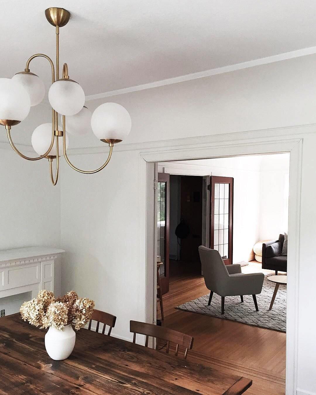 Suspension Amas de Globes en Verre & Laiton — Lustre 6 Têtes Style Moderne | AMAS™