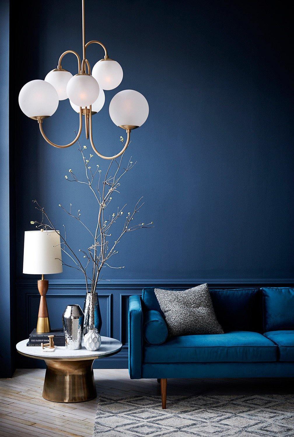 Suspension Amas de Globes en Verre & Laiton — Lustre 6 Têtes Style Moderne | AMAS™