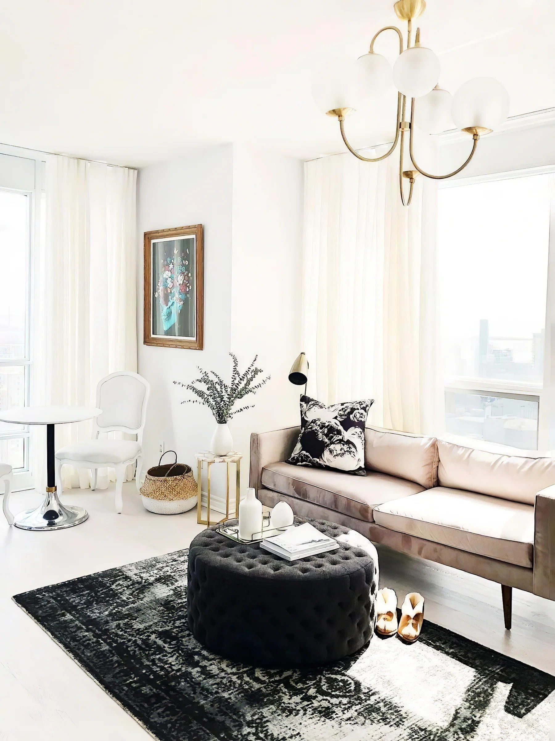 Suspension Amas de Globes en Verre & Laiton — Lustre 6 Têtes Style Moderne | AMAS™