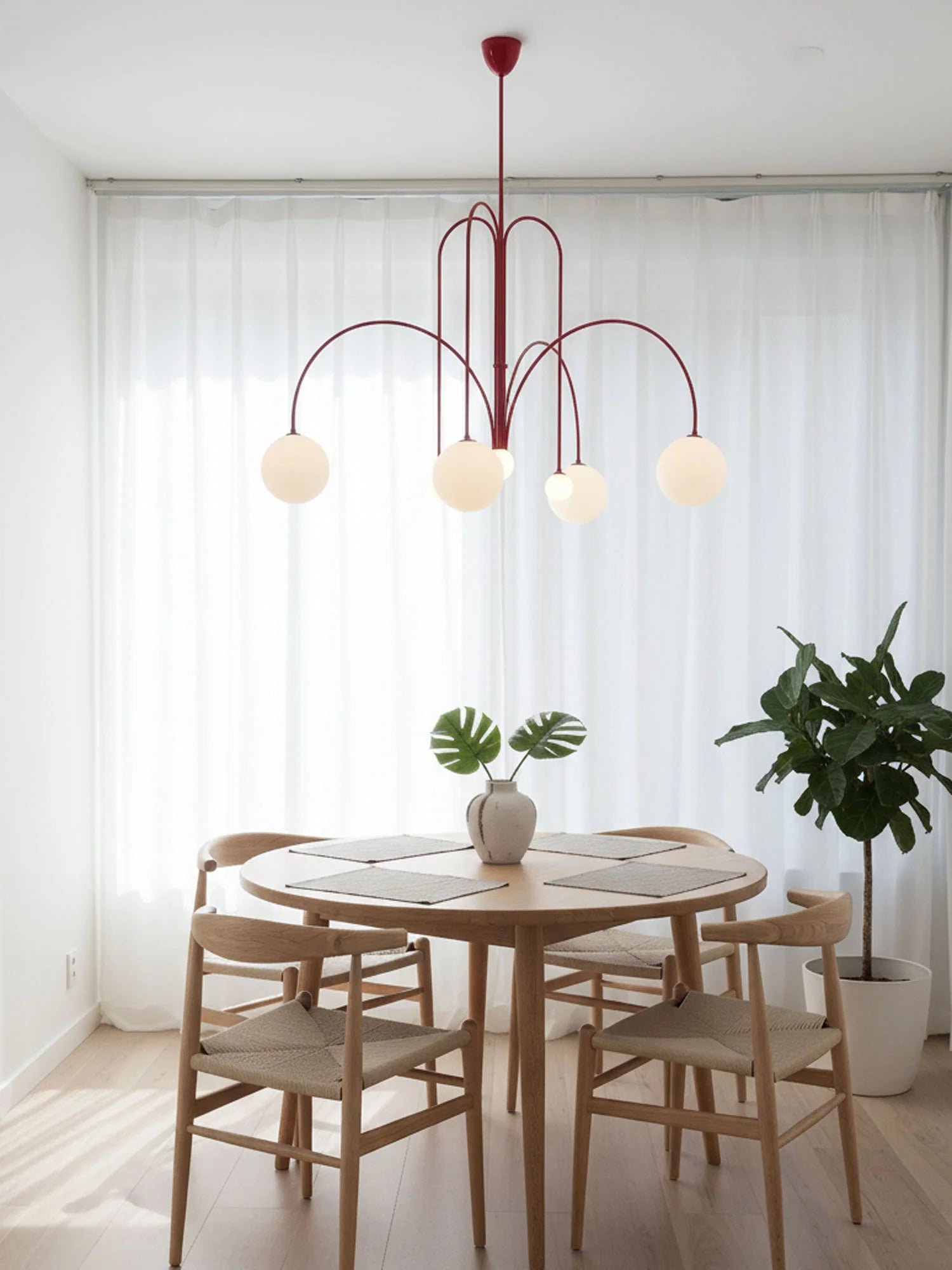 Lustre LED Design Comète Globes en Verre 6 Lumières pour Salon & Salle à Manger | MÉTÉORE™
