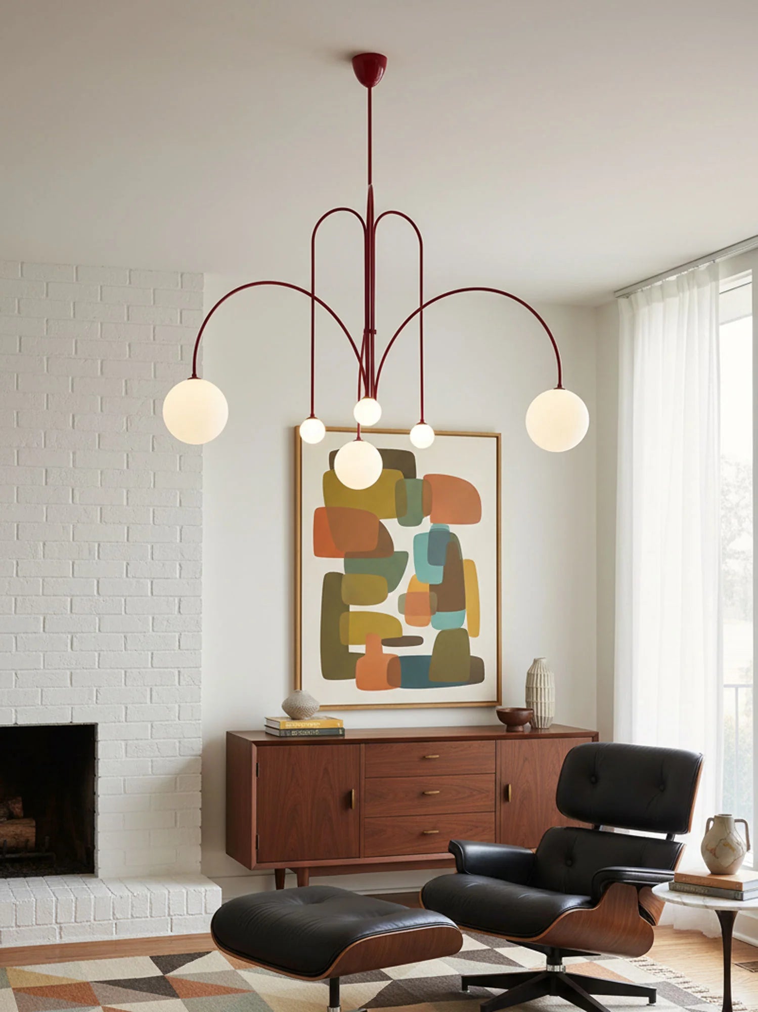 Lustre LED Design Comète Globes en Verre 6 Lumières pour Salon & Salle à Manger | MÉTÉORE™