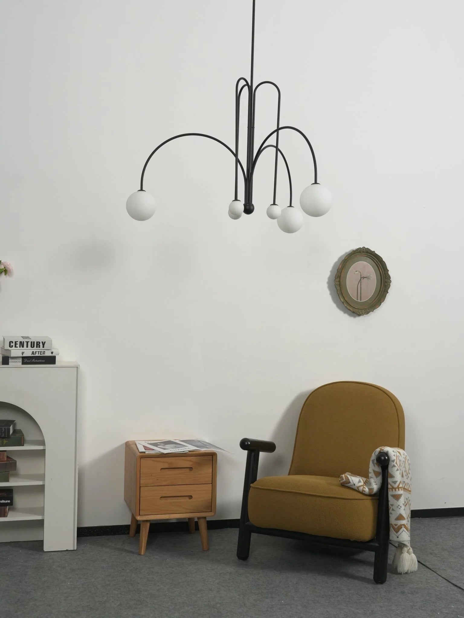Lustre LED Design Comète Globes en Verre 6 Lumières pour Salon & Salle à Manger | MÉTÉORE™