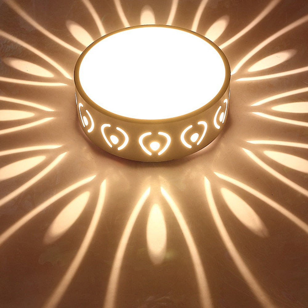 plafonnier LED rond moderne blanc en acrylique cristal montage en surface