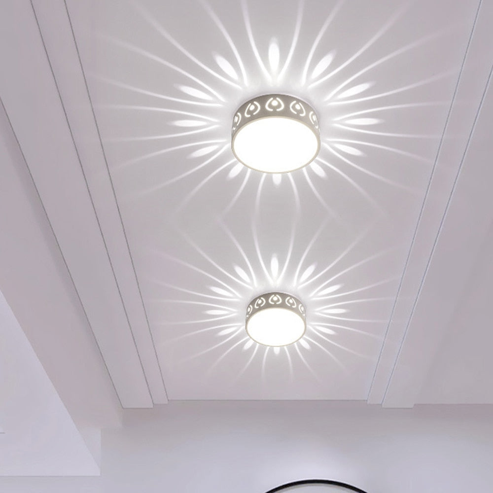 plafonnier LED rond moderne blanc en acrylique cristal montage en surface