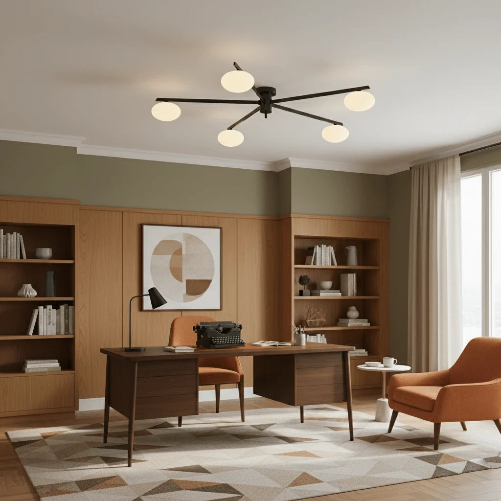Plafonnier Art Déco Laiton Globes en Verre Façon Galet | GERBE™