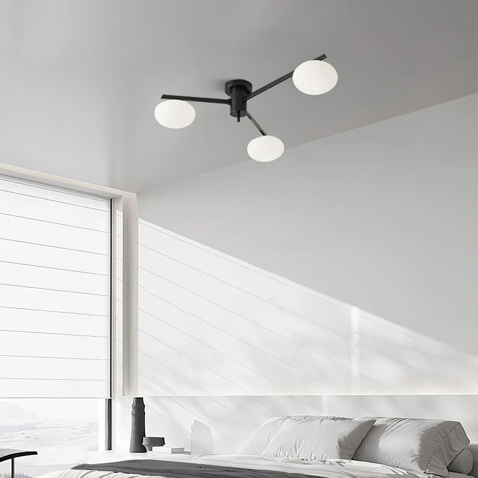 Plafonnier Art Déco Laiton Globes en Verre Façon Galet | GERBE™