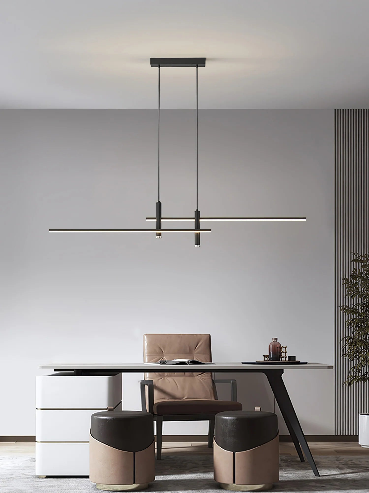 Suspension Linéaire LED Multi-Points — Lustre Minimaliste Table à Manger | CHAPELET™