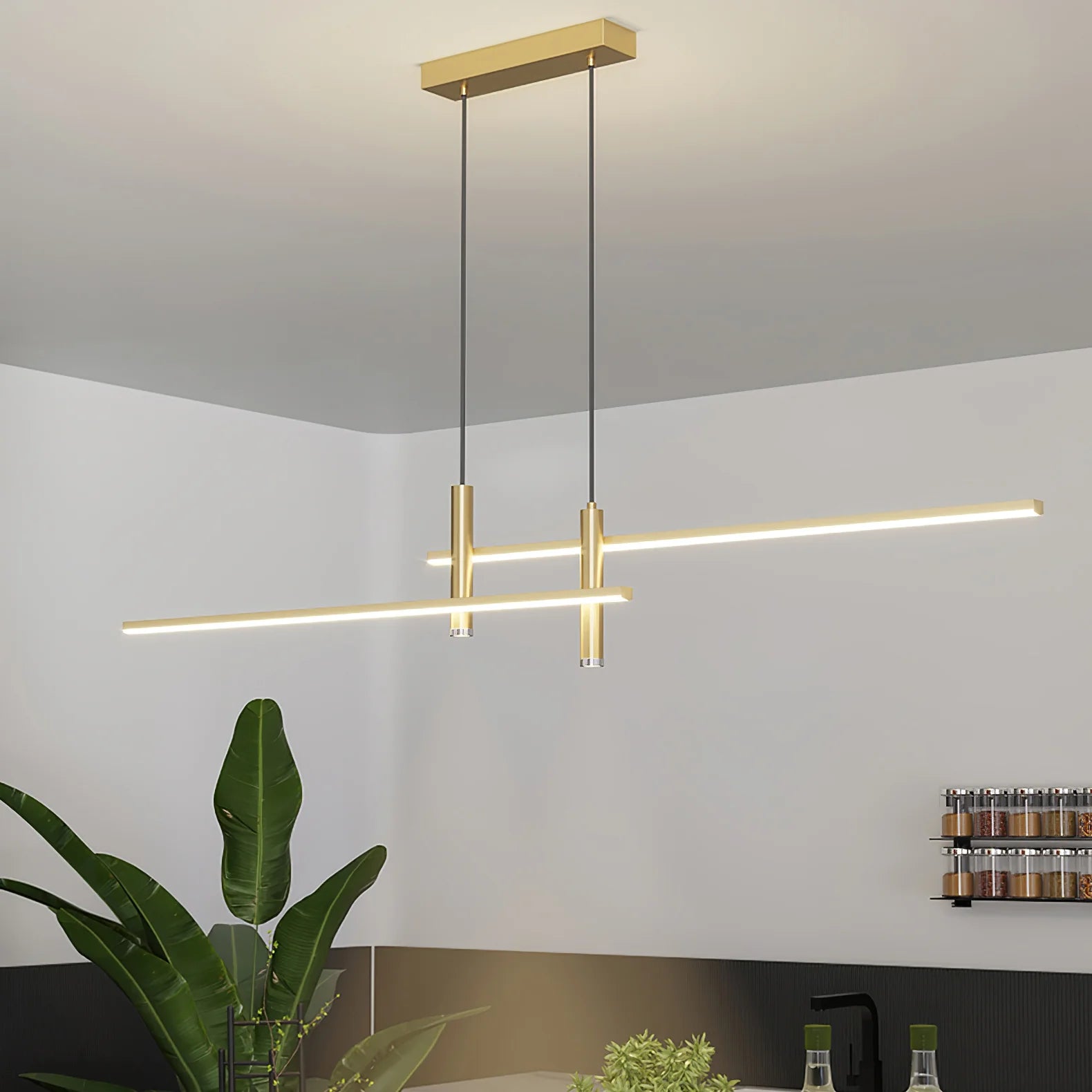 Suspension Linéaire LED Multi-Points — Lustre Minimaliste Table à Manger | CHAPELET™