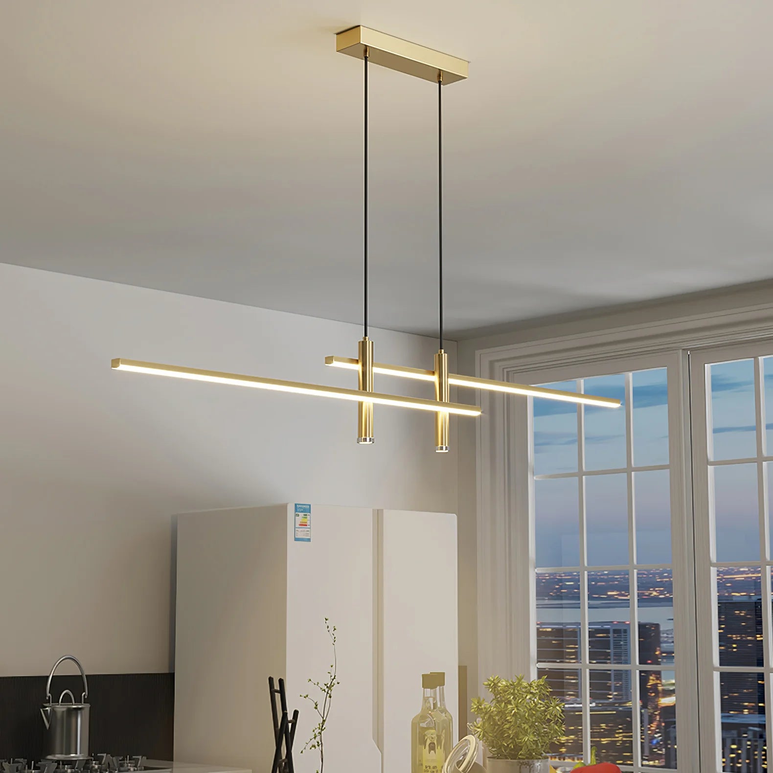 Suspension Linéaire LED Multi-Points — Lustre Minimaliste Table à Manger | CHAPELET™