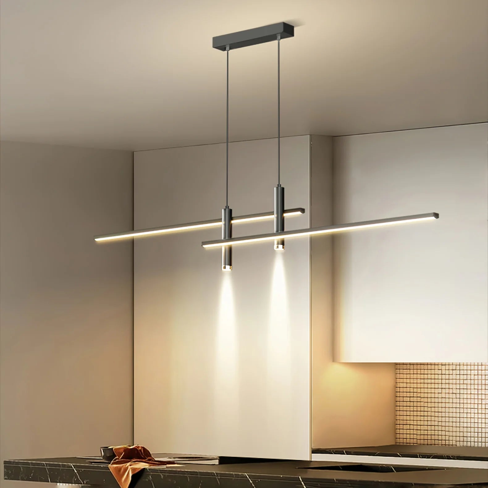 Suspension Linéaire LED Multi-Points — Lustre Minimaliste Table à Manger | CHAPELET™
