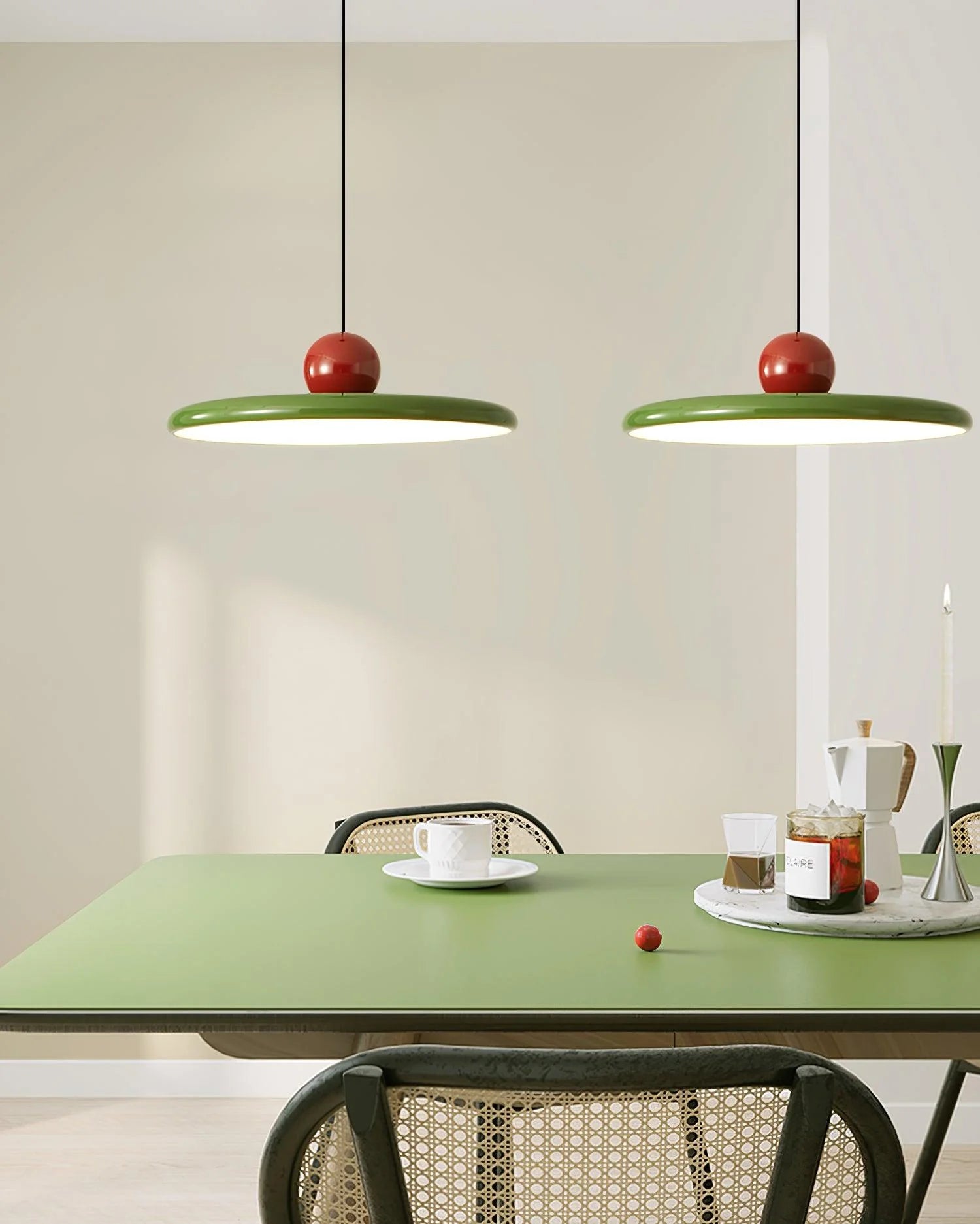 Suspension Disque Perforé Style Macaron — Lustre Nordique Coloré | MERINGUE™