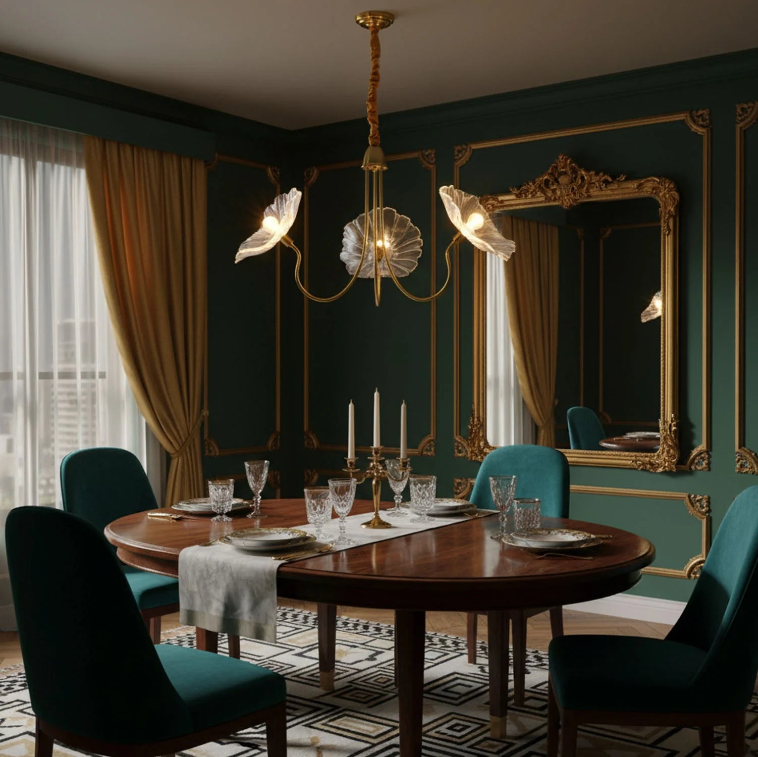 Lustre Feuille de Nénuphar en Verre Soufflé | NÉNUPHAR™