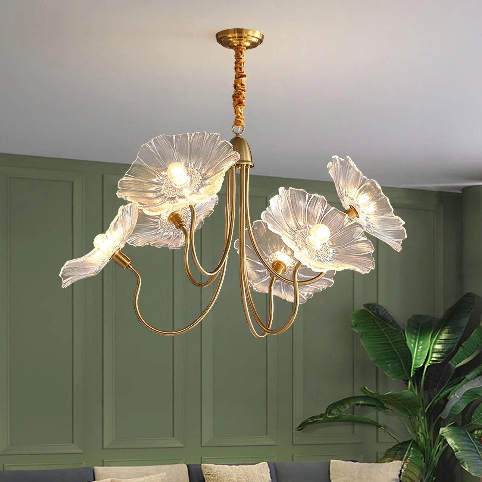 Lustre Feuille de Nénuphar en Verre Soufflé | NÉNUPHAR™