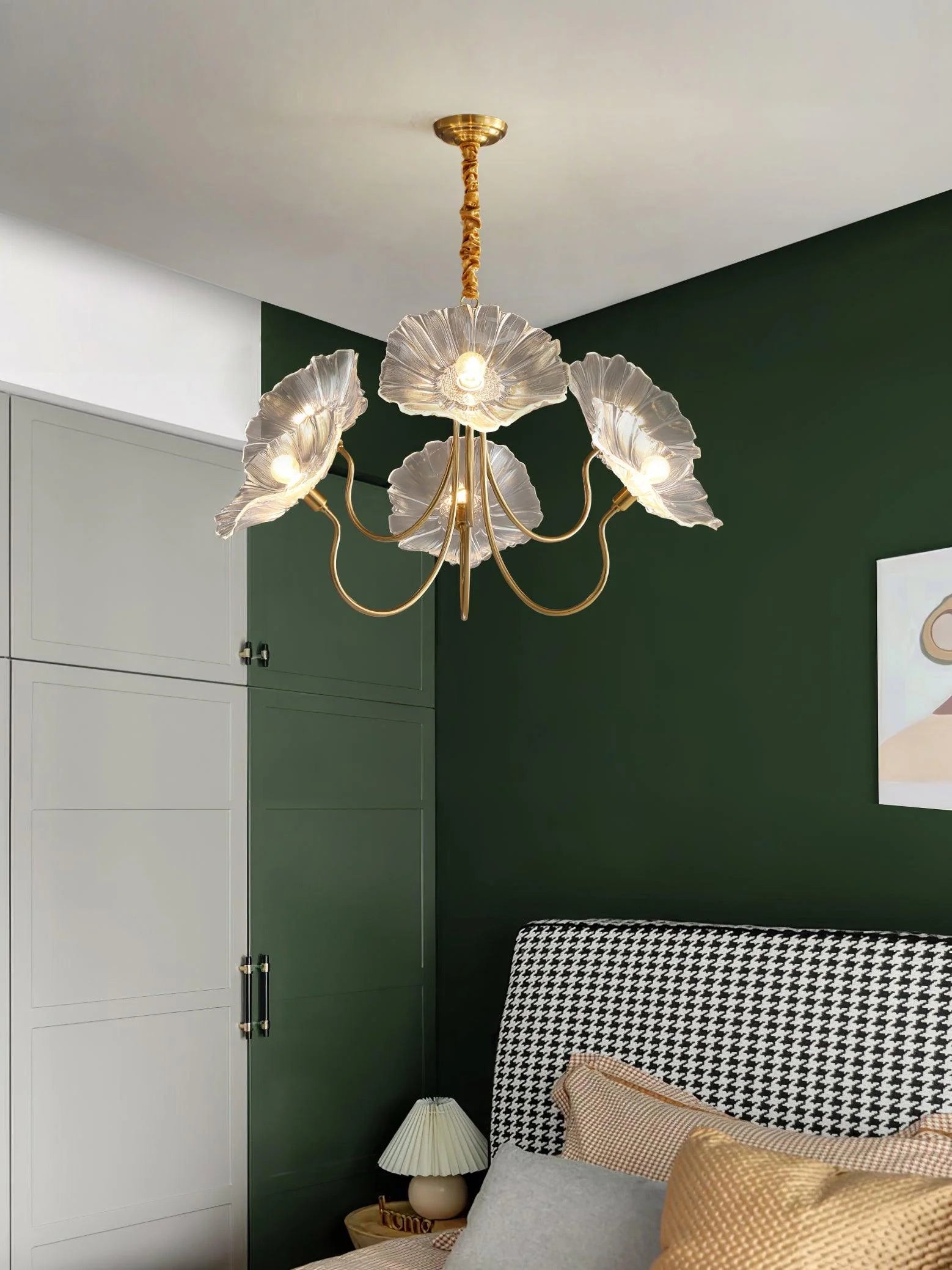 Lustre Feuille de Nénuphar en Verre Soufflé | NÉNUPHAR™